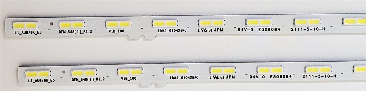 KIT DE LED'S PARA TV SAMSUNG ((2 PIEZAS)) / NUMERO DE PARTE BN96-52595A / LM41-01042B/C / L1_AU8/9K_E5 DFM_S48(1)_R1.2 V18_100 LM41-01042B/C / 52595A / LM41-01042B / PANEL CY-SA055HGLV4H / MODELO UN55AU8000FXZA - Imagen 3