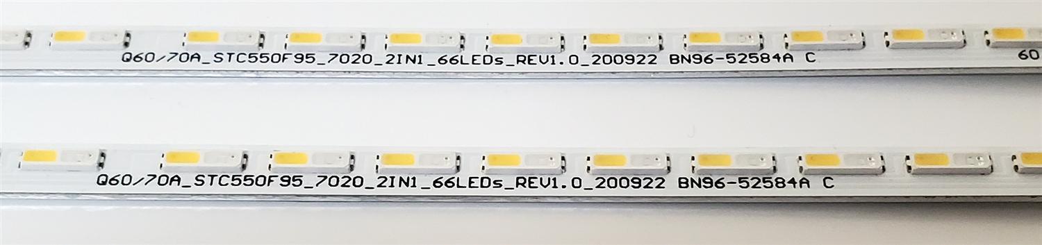 KIT DE LED'S PARA TV SAMSUNG ((2 PIEZAS)) / NUMERO DE PARTE BN96-52584A / STC550F95 / Q60/70A / Q60/70A_STC550F95_7020_2IN1_66LEDs_REV1.0_200922 / 52584A / PANEL CY-QA055FGLV6H / MODELOS QN55Q70AAFXZA / QN55Q6DAAFXZA / QN55Q60AAFXZA / QN55LS03BAFXZA - Imagen 4