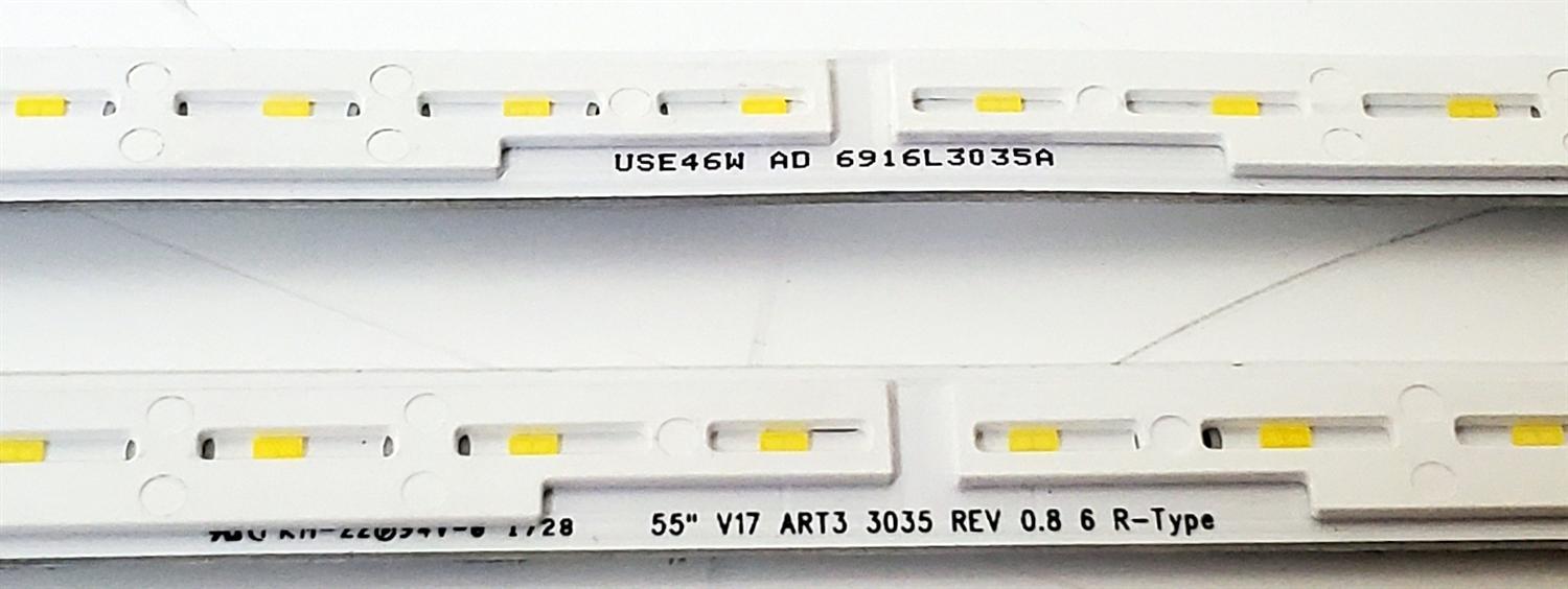 KIT DE LED'S PARA TV LG ((2 PIEZAS)) / 6916L-3035A / 6916L-3036A / 55" V17 ART3 3035 REV 0.8 6 R-TYPE / 55" V17 ART3 3036 REV 0.8 6 L-TYPE / 6916L3035A / 6916L3036A / PANEL LC550EGG (FK)(M1) / MODELO 55UJ7700-UA / 55UJ7700-UA.BUSYLJR - Imagen 3