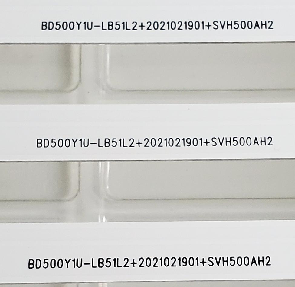 KIT DE LED'S ((NUEVOS)) PARA TV HISENSE / TOSHIBA ((4 PIEZAS)) / NUMERO DE PARTE CRH-BXBT50Y13030080409FREV1.1 / BD500Y1U-LB51L2 / 2021021901 / SVH500AH2 / 1262012 / 26131500 / PANEL HD500Y1U51-T0L2/MX\GM\CKD3A\ROH / MODELOS 50A6G / 50C350KU - Imagen 4