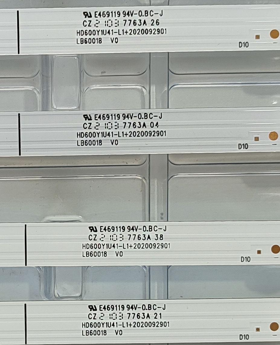 KIT DE LED´S (( NUEVOS )) PARA TV HISENSE (( 5 PZ )) NUMERO DE PARTE LB60018 V0 / HD600Y1U41-L1+2020092901 / 1251061 HE60821 24444 7B26 B1 / MODELO 60A6G - Imagen 4
