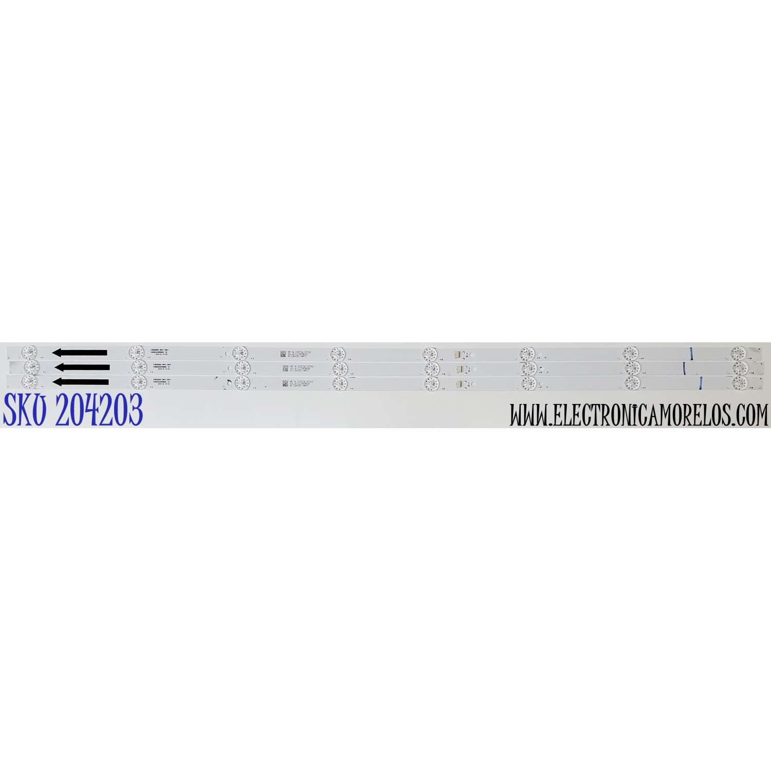 KIT DE LEDS ORIGINAL PARA TV HKPRO 3 PIEZAS / NUMERO DE PARTE 43HR332M08AC V1 / 4C-LB430T-HRFC / 43D2000 / 43D2000 8*3 / 43HR332M08AC / PANEL LVF430HKDX / DISPLAY PT430CT03-14 / MODELO HKP43R01