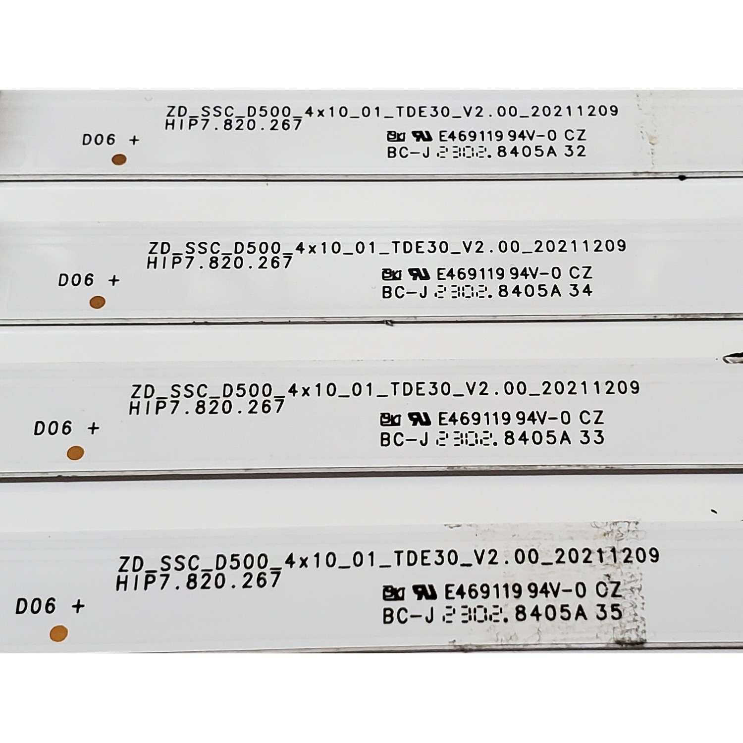 KIT DE LED'S PARA TV TOSHIBA ((4 PIEZAS)) / NUMERO DE PARTE HD500Y1U52 / 1275211 / 2021120902 / SVH500AK9 / ZD_SSC_D500_4X10_01_TDE30_V2.00_20211209 / HIP7.820.267 / HD500Y1U52-T0LB+2021120902+SVH500AK9 / PANEL HD500Y1U52-T0LB\S0\SM\ROH / MODELO 50C350LU - Imagen 3