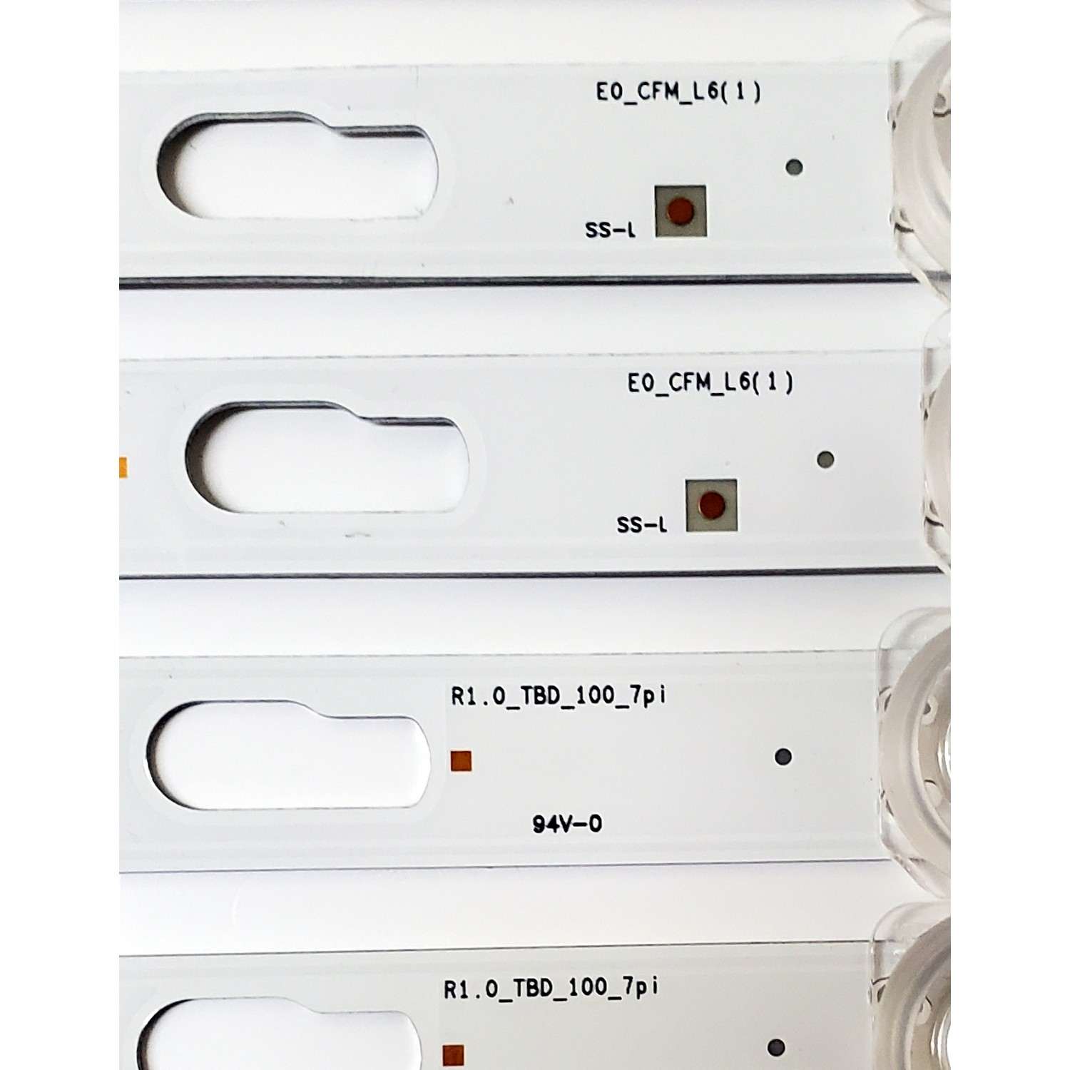 KIT DE LED'S PARA TV SAMSUNG ((6 PIEZAS)) / NUMERO DE PARTE BN96-50317A / BN96-50318A / E0_CFM_L6(1) / E0_CFM_R6(1) / R1.0_TBD-100_7pi / LM41-00869A / 905A / LM41-00870A / 906A / MODELO UN50TU8000 / UN50TU8000FXZA AB04 - Imagen 4