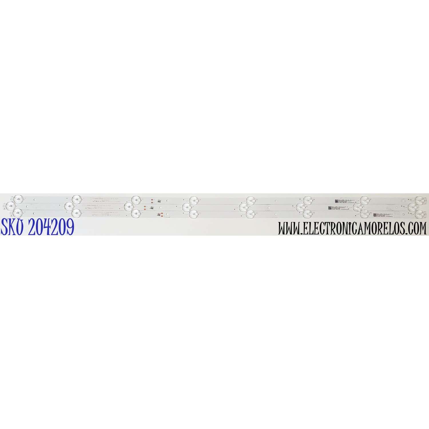 KIT DE LED'S PARA TV SANSUI ((3 PIEZAS)) / NUMERO DE PARTE CX39D08-ZC62AG-02 / 303CX390042 / 2010091025 / CX400M15 / 210517BC08 / 308054001ZC00001 / PANEL CX400DLEDM / DISPLAY V400HJ6-PE1 / MODELO S40P28FN