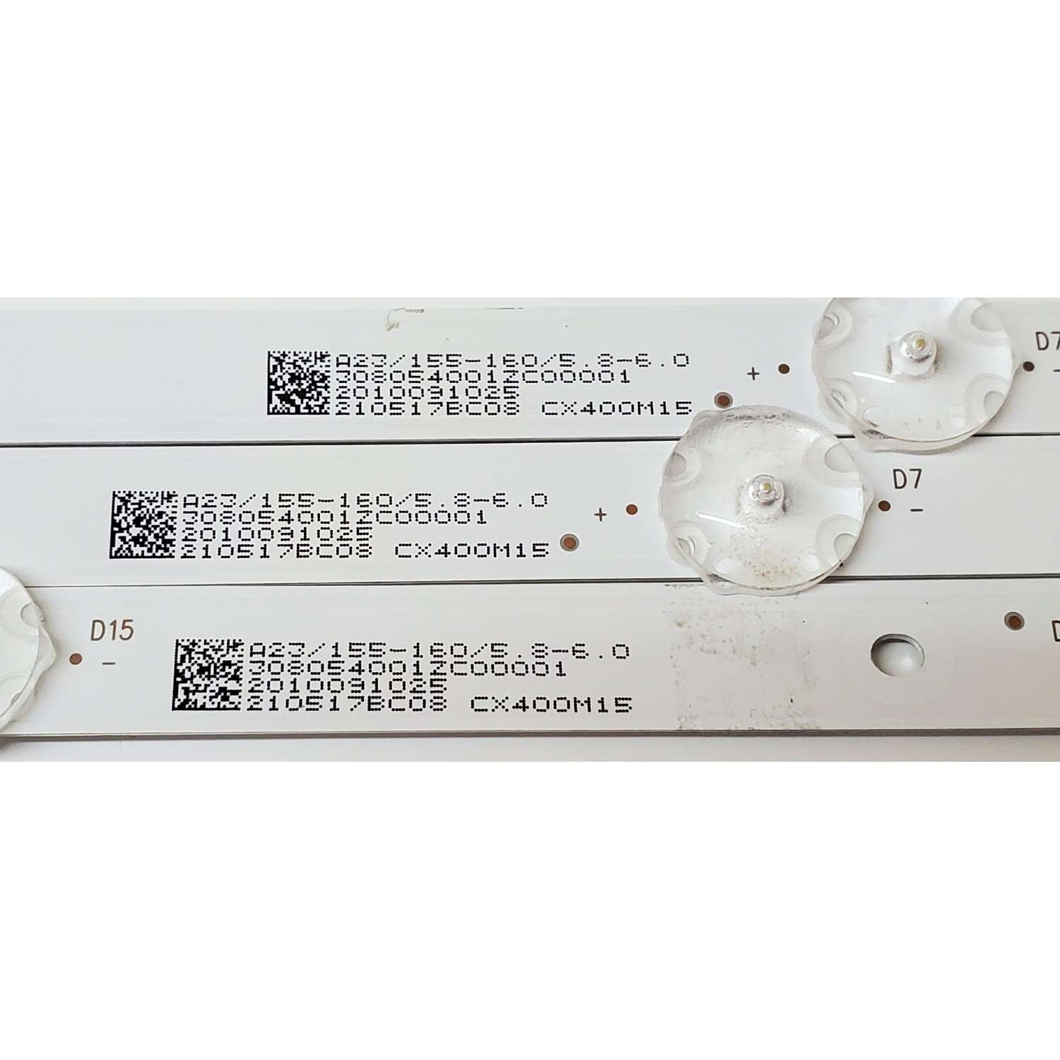 KIT DE LED'S PARA TV SANSUI ((3 PIEZAS)) / NUMERO DE PARTE CX39D08-ZC62AG-02 / 303CX390042 / 2010091025 / CX400M15 / 210517BC08 / 308054001ZC00001 / PANEL CX400DLEDM / DISPLAY V400HJ6-PE1 / MODELO S40P28FN - Imagen 3