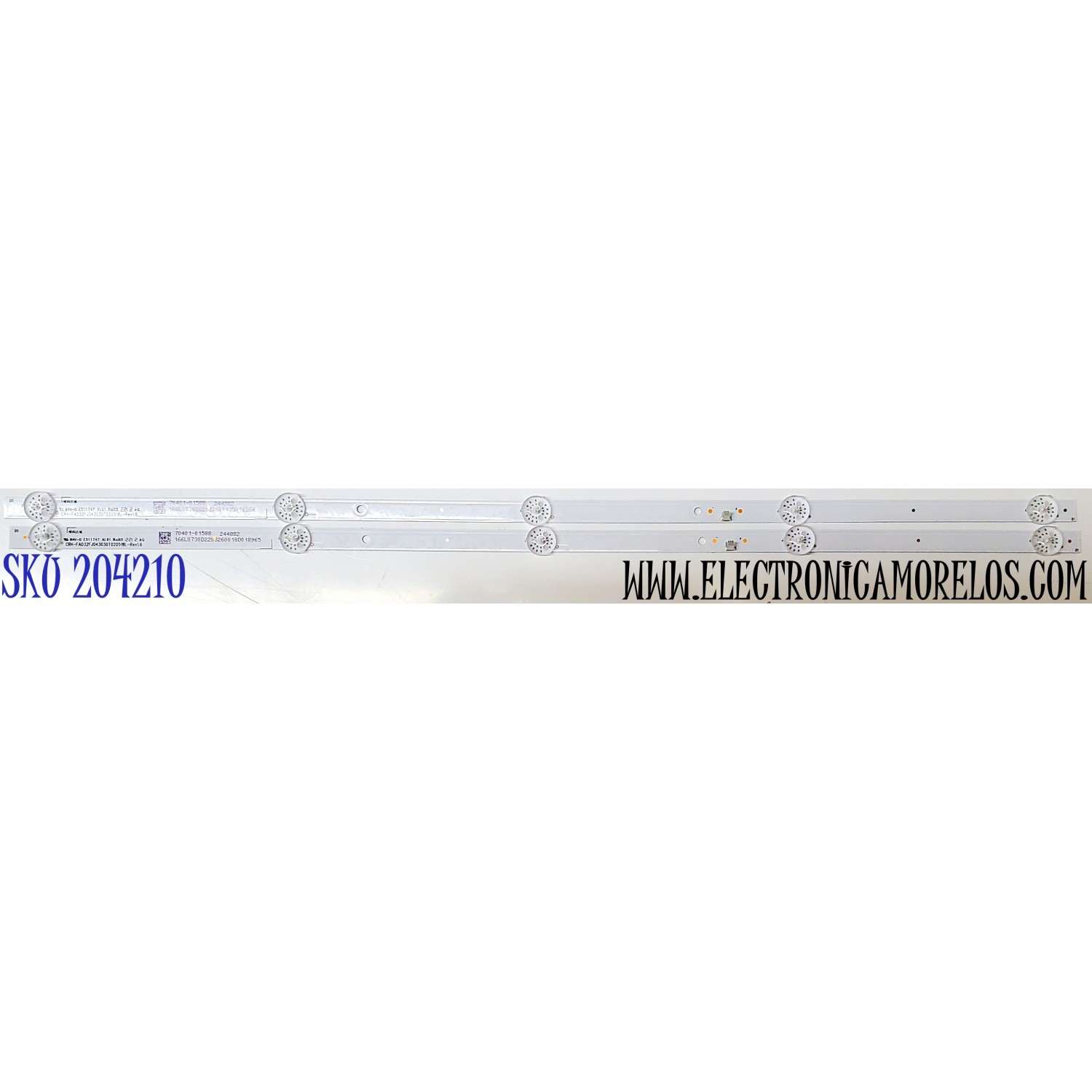 KIT DE LED'S PARA TV VIZIO ((2 PIEZAS)) / NUMERO DE PARTE CRH-FAD32FJ043030T020518L / 244882 / 70401-01588 / 166L0730D22032600 18D0 / CRH-FAD32FJ043030T020518L-REV1.6 / E511747 / PANEL BOEI320WU1 / DISPLAY HV320WHB-F56 / MODELO D32H-J04