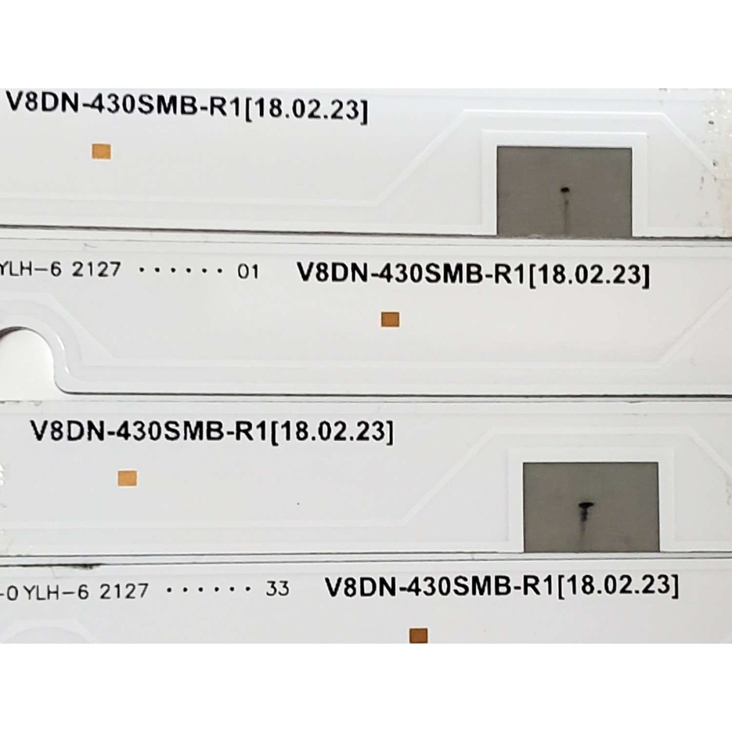 KIT DE LED'S PARA TV SAMSUNG ((8 PIEZAS)) / NUMERO DE PARTE BN96-46570A / BN96-46571A / V8DN-430SMB-R1 / V8DN-430SMA-R1 / MODELOS UN43J / UE43N / UA43N / HG43AJ / LH43BENELGA/ZX / LH43BERBLGAXGO BA01 / MAS MODELOS EN DESCRIPCIÓN - Imagen 4