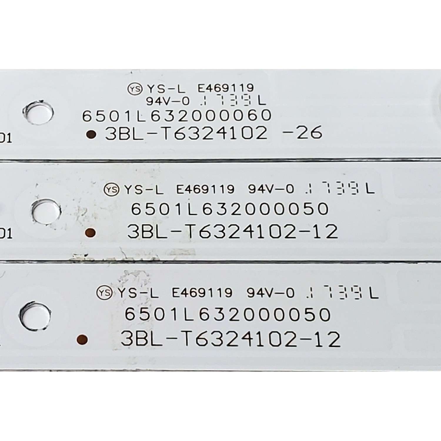 KIT DE LED'S PARA TV FURRION ((3 PIEZAS)) / NUMERO DE PARTE 6501L632000060 / 6501L632000050 / 3BL-T6324102-26 / 3BL-T6324102-12 / 2301032D900580 / 2301032D900570 / YF-QY3004HLFD-0001 / PANEL HK315LEDM-JH69H / DISPLAY PT320AT01-01 / MODELO FEHS32D9A - Imagen 5