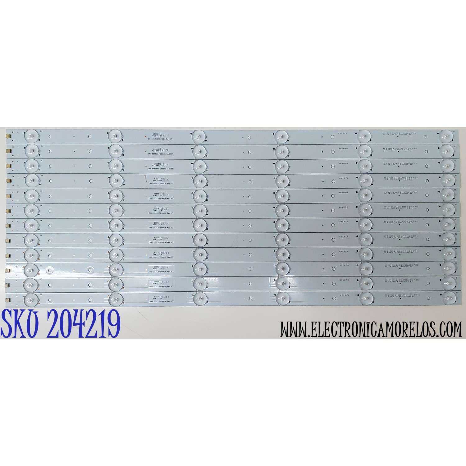 KIT DE LED'S PARA TV LENOVO ((12 PIEZAS)) / NUMERO DE PARTE CRH-K553535T120662H-REV1.1 / 8149010655010 / E355813 / 201876 / B1M01H21PDA2673K / CRH-K553535T120662H / MODELOS 55E6 / 55G5U / 55G5i / 55E6T
