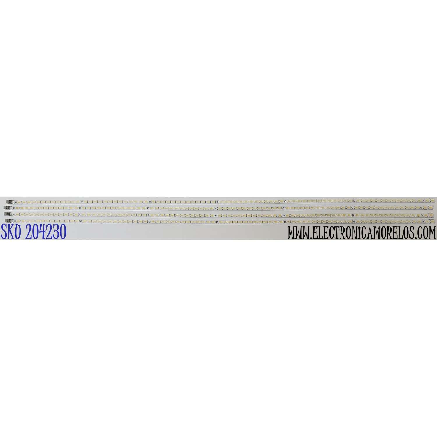 KIT DE LED'S PARA TV SAMSUNG ((4 PIEZAS)) / NUMERO DE PARTE LMB-5500BM12 / LMB5500BM12 / LJ64-02391A / LJ64-02386A / PANEL LTF550HQ02 A07 / MODELO UN55C7000 / UN55C7000WFXZA AQ01