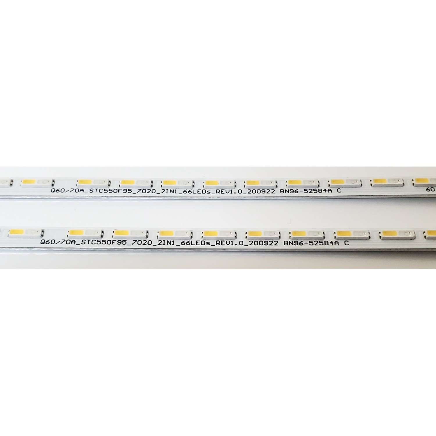 KIT DE LED'S PARA TV SAMSUNG ((2 PIEZAS)) / NUMERO DE PARTE BN96-52584A / STC550F95 / Q60/70A / Q60/70A_STC550F95_7020_2IN1_66LEDs_REV1.0_200922 / 52584A / PANEL CY-QA055FGLV6H / MODELOS QN55Q70AAFXZA / QN55Q6DAAFXZA / QN55Q60AAFXZA / QN55LS03BAFXZA - Imagen 4