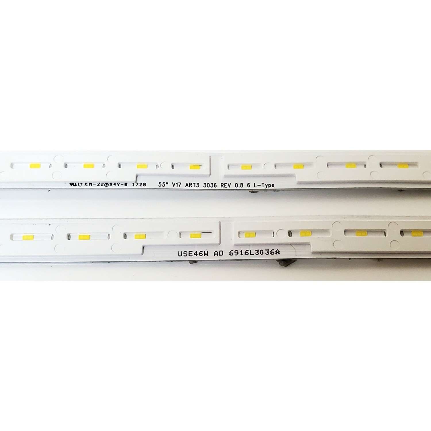 KIT DE LED'S PARA TV LG ((2 PIEZAS)) / 6916L-3035A / 6916L-3036A / 55" V17 ART3 3035 REV 0.8 6 R-TYPE / 55" V17 ART3 3036 REV 0.8 6 L-TYPE / 6916L3035A / 6916L3036A / PANEL LC550EGG (FK)(M1) / MODELO 55UJ7700-UA / 55UJ7700-UA.BUSYLJR - Imagen 2