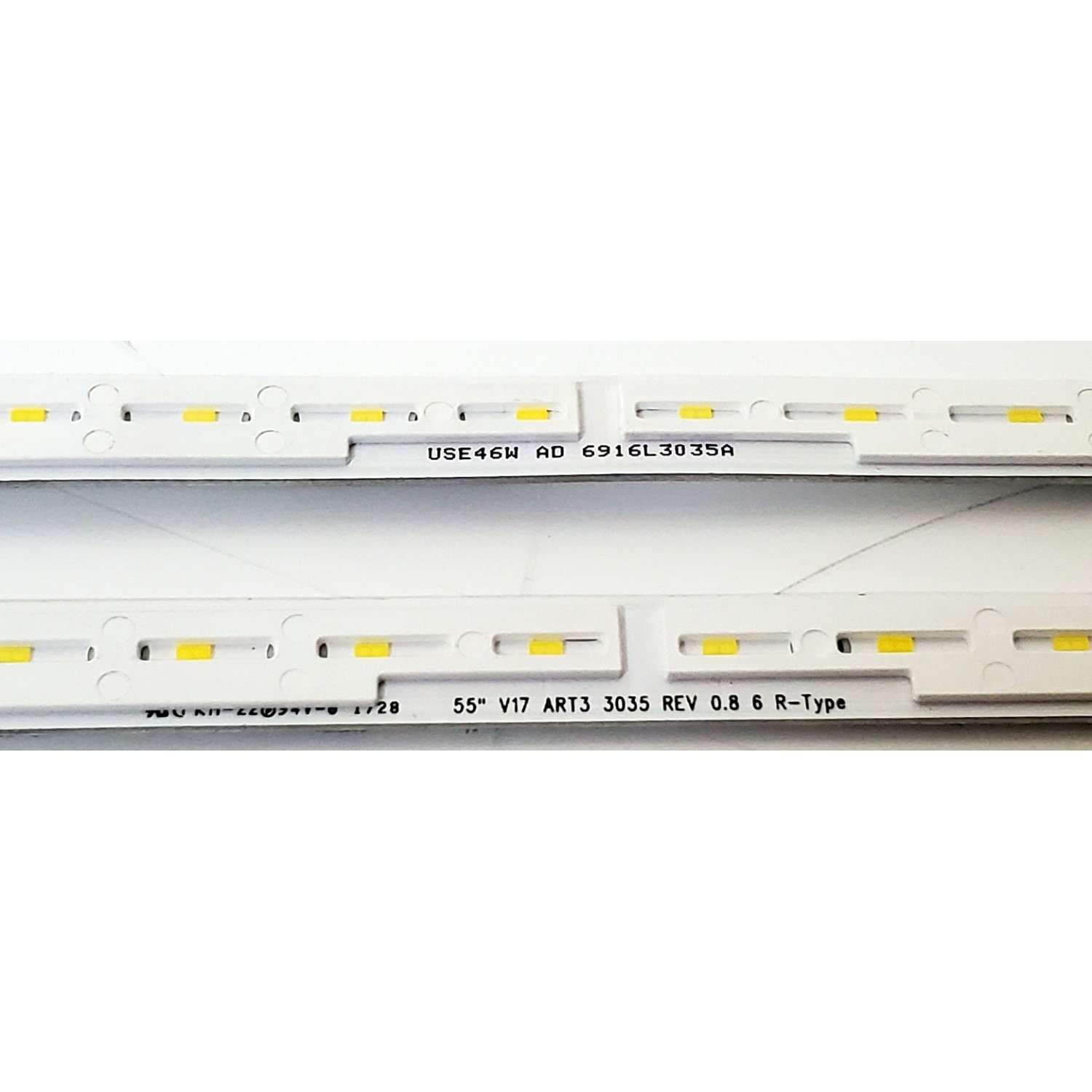 KIT DE LED'S PARA TV LG ((2 PIEZAS)) / 6916L-3035A / 6916L-3036A / 55" V17 ART3 3035 REV 0.8 6 R-TYPE / 55" V17 ART3 3036 REV 0.8 6 L-TYPE / 6916L3035A / 6916L3036A / PANEL LC550EGG (FK)(M1) / MODELO 55UJ7700-UA / 55UJ7700-UA.BUSYLJR - Imagen 3