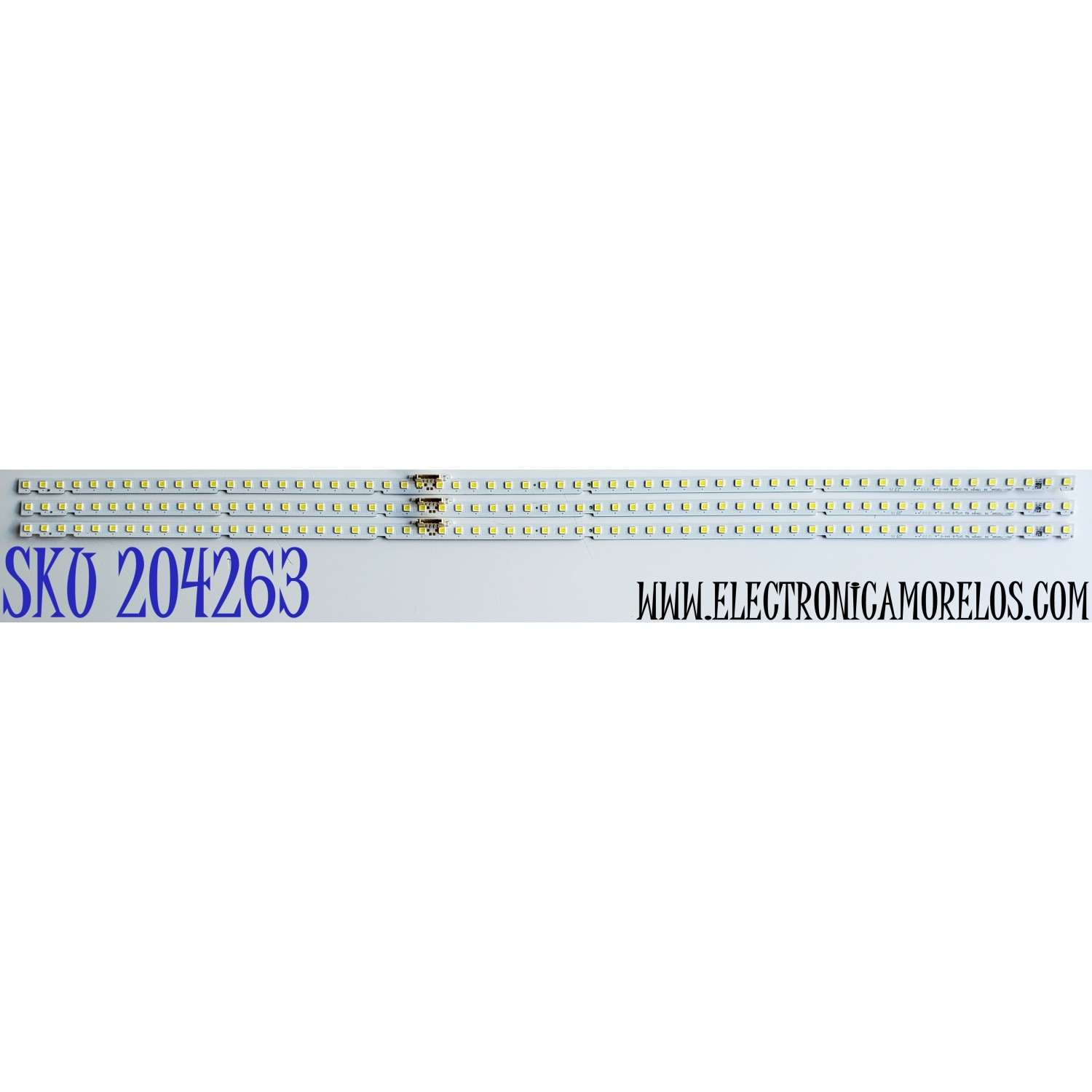 KIT DE LED'S PARA TV SAMSUNG ((3 PIEZAS)) / NUMERO DE PARTE BN96-46078A / V8N1-750SM0-R0 / 46078A / V8N1-750SM0 R0 / PANEL CY-NN075FGLV1H / CY-NN075HGEV1H / CY-NN075HGEV6H / MODELOS UN75NU / UE75NU / LH75Q / UA75NU / HG75 / MAS MODELOS EN DESCIPCIÓN
