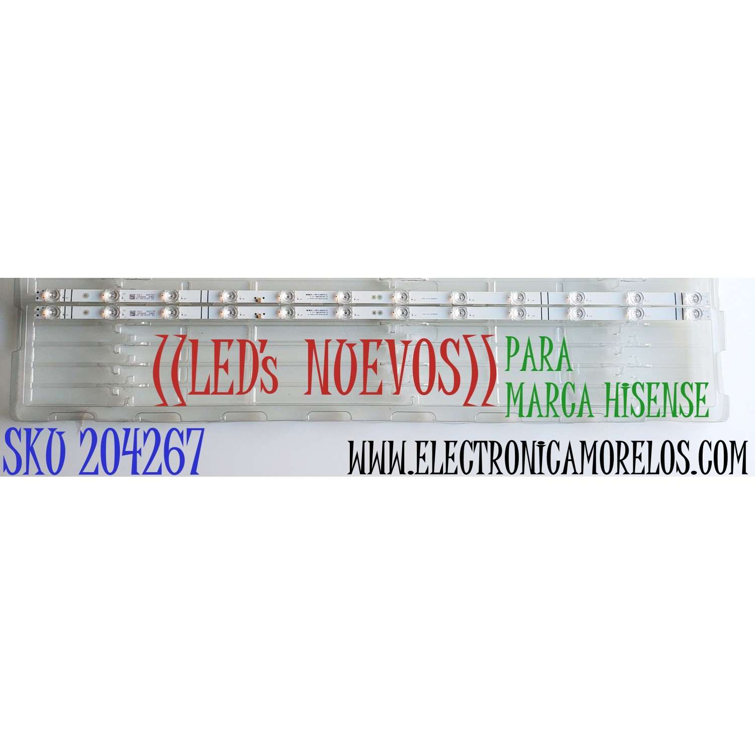 KIT DE LED'S ((NUEVOS)) PARA TV HISENSE ((2 PIEZAS)) / NUMERO DE PARTE JL.D425C1330-003AS / JL.D425C1330-003AS-M_V03 / 20200322 / 43X1-2*12-20200322 / 20200322 / PANEL JHD425X1F52-T0L1K1 / MODELO 43H4000GM