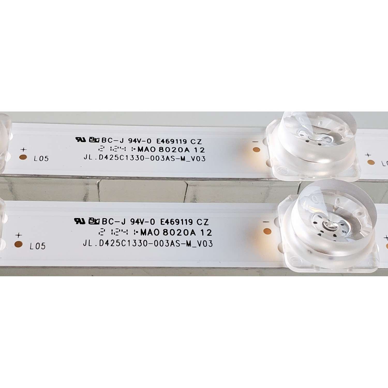 KIT DE LED'S ((NUEVOS)) PARA TV HISENSE ((2 PIEZAS)) / NUMERO DE PARTE JL.D425C1330-003AS / JL.D425C1330-003AS-M_V03 / 20200322 / 43X1-2*12-20200322 / 20200322 / PANEL JHD425X1F52-T0L1K1 / MODELO 43H4000GM - Imagen 5