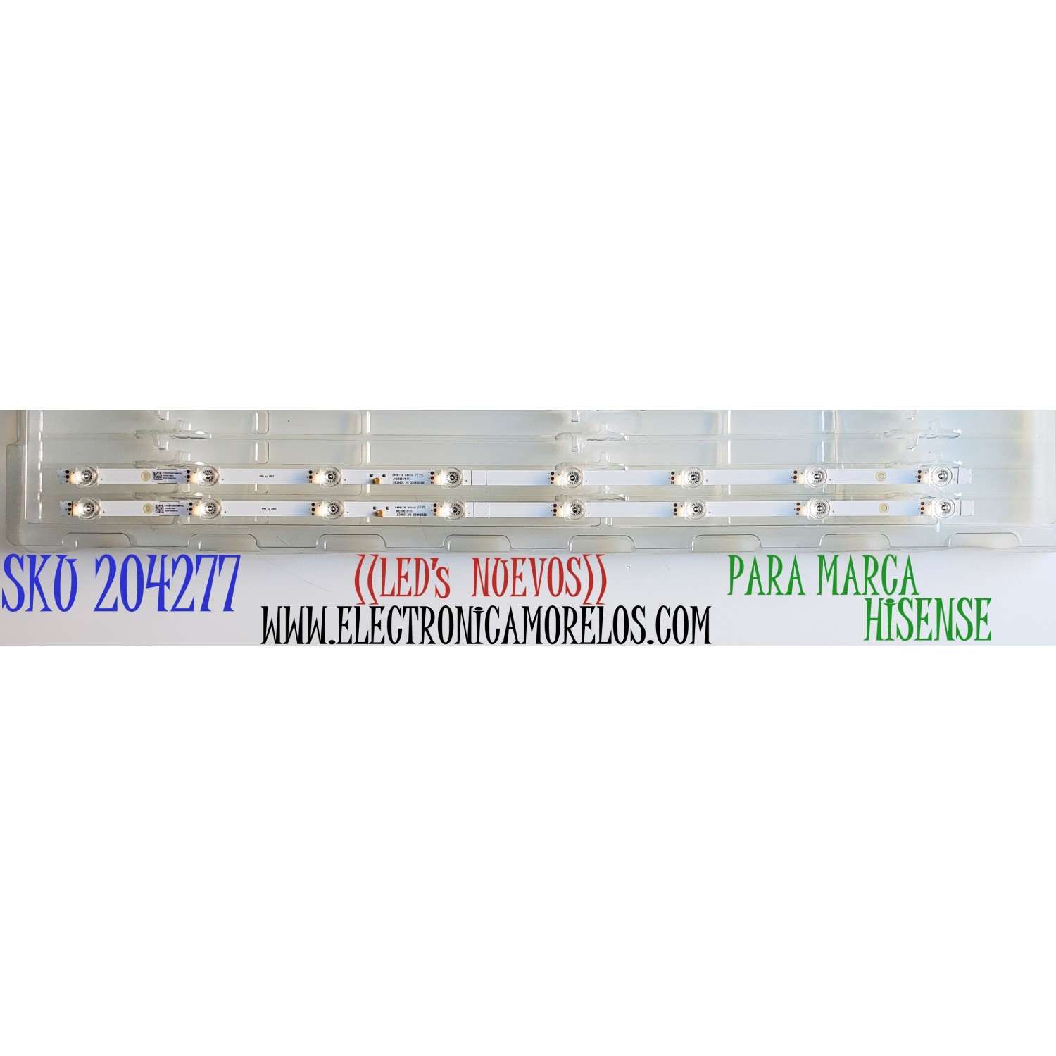 KIT DE LED'S ((NUEVOS)) PARA TV HISENSE ((2 PIEZAS)) / NUMERO DE PARTE LB39601 / JHD396X1F01 / 2019120201 / 210BZ08D0B33MBF00L / 22404014993 / PANEL JHD396X1F01-TXL1 / MODELOS 40A4H / 40H4030F1 / 40H4030F3 / 40A45H / 40A4GV