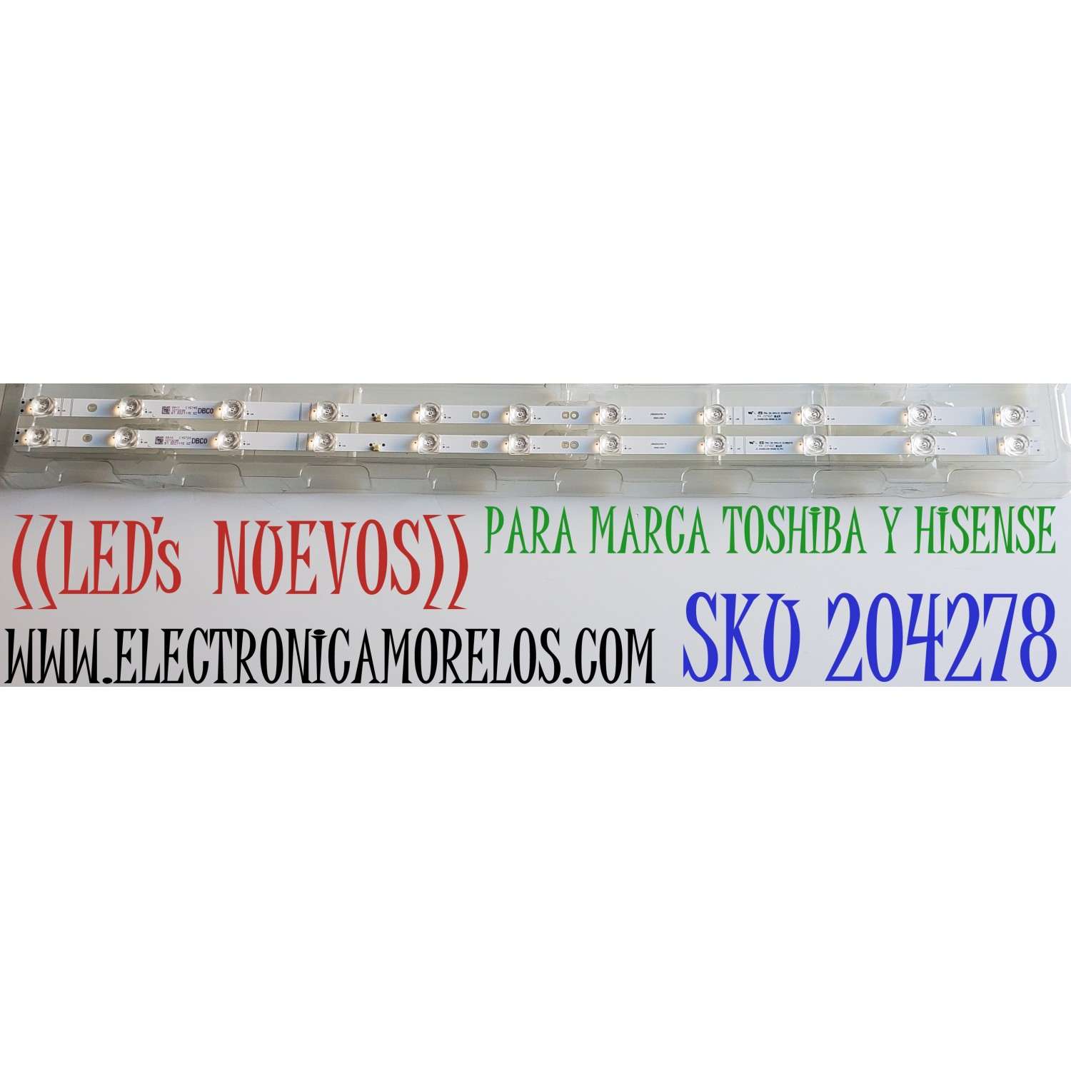 KIT DE LED'S ((NUEVOS)) PARA TV HISENSE ((2 PIEZAS)) / NUMERO DE PARTE JL.D425B1330-003DS-M_V01 / JHD425X1F52-T0 / 2020110301 / 1273208 / D221115 / PANEL JHD425X1F52-T0L1K1\S0\GM\ROH / MODELOS 43V35KU / 43H4030F3