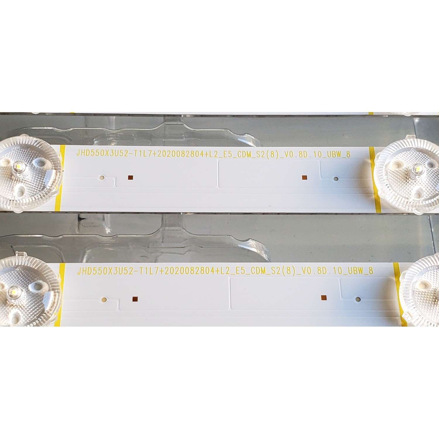 KIT DE LED PARA TV HISENSE ORIGINAL NUEVOS 9 PIEZAS / NUMERO DE PARTE SH55D16-ZC42AG-31 / 303SH550052 / JHD550X3U52-T1L7 / 2020082804 / L2_E5_CDM_S2(8)_V0.8D.10_UBW_8 / 000523 / 1248961 / PANEL JHD550X3U52-T1L7\S0\FJ\GM\ROH / MODELOS 55U7G / 55U7H - Imagen 4