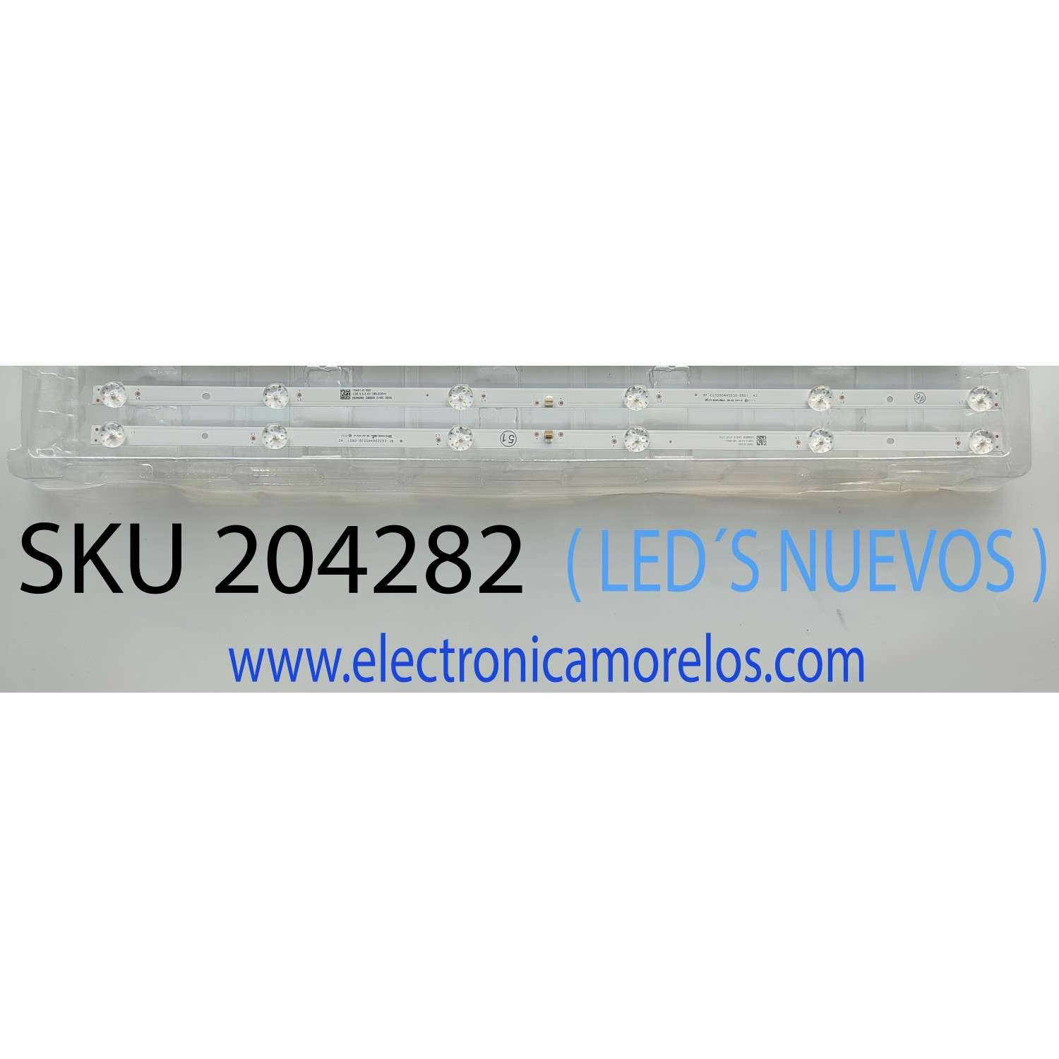 KIT DE LED´S (( NUEVOS )) PARA TV HISENSE (( 2 PZ )) NUMERO DE PARTE 70401-01202 / RF-EG320044SS30-0601 A2 / C05 3.3-3.4V 195-200LM / 2A96004 DA915 0370 0101 / PANEL BOEI320WX-01 / MODELOS 32H4G / 32H5500G / 32H4030F3 / 32H4G5