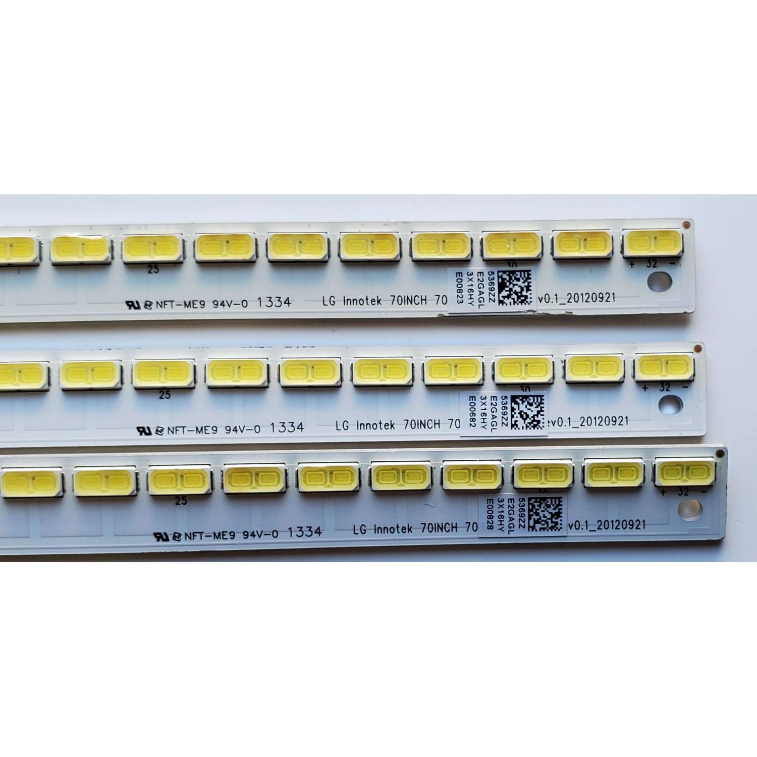 KIT DE LED'S PARA TV SHARP ((3 PIEZAS)) / NUMERO DE PARTE 5369ZZ / LG INNOTEK 70INCH 7030PKG 64EA REV0.1_20120921 / 20120921 / PANEL JE695D3GW8CD / MODELOS LC-70LE657U / LC-70LE550U - Imagen 4