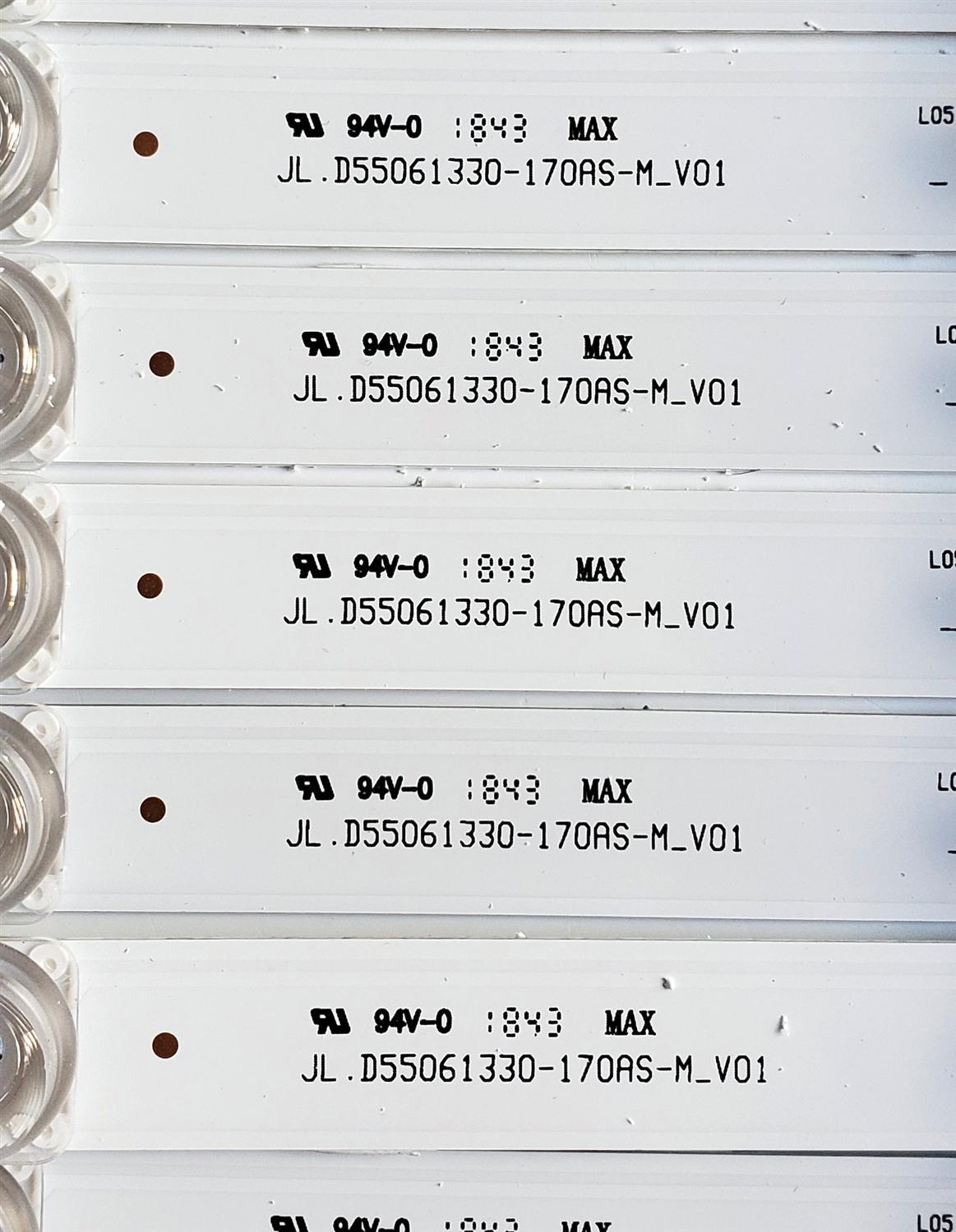KIT DE LED'S PARA TV POLAROID ((10 PIEZAS)) / NUMERO DE PARTE JL.D55061330-170AS-M_V01 / JL.D55061330-170AS-M V01 / D55061330 / 203-011-0053H / /PANEL LSC550FN11-201 / DISPLAY LSC550FN11-906 / MODELO 55T7U - Imagen 2