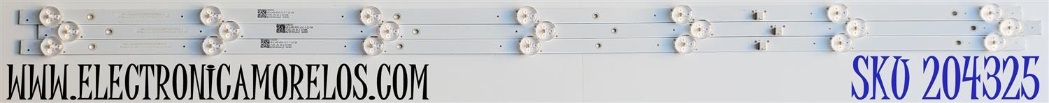 KIT DE LED'S PARA TV WESTINGHOUSE ((3 PIEZAS)) / NUMERO DE PARTE CRH-ZG43G7N3030070301FREV1.0 / 43G5C / 43G7N / Y182-L05-JA-2 / 257086 / B230305A1Z / PANEL C430Y19-5C / DISPLAY V430DJ1-Q01 REV.D2 / MODELO WR43UX4210