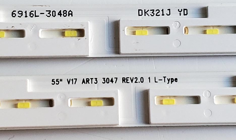 KIT DE LED'S PARA TV LG ((2 PIEZAS)) / NUMERO DE PARTE 6916L-3047A / 6916L-3048A / V17 ART3 3048 REV2.0 / V17 ART3 3047 REV2.0 / 6916L3047A / 6916L3048A / PANEL LC550EGG (FL)(M2) / LC550EGG (FK)(M3) / MODELOS 55UK6500AUA / 55UJ6540 - Imagen 4