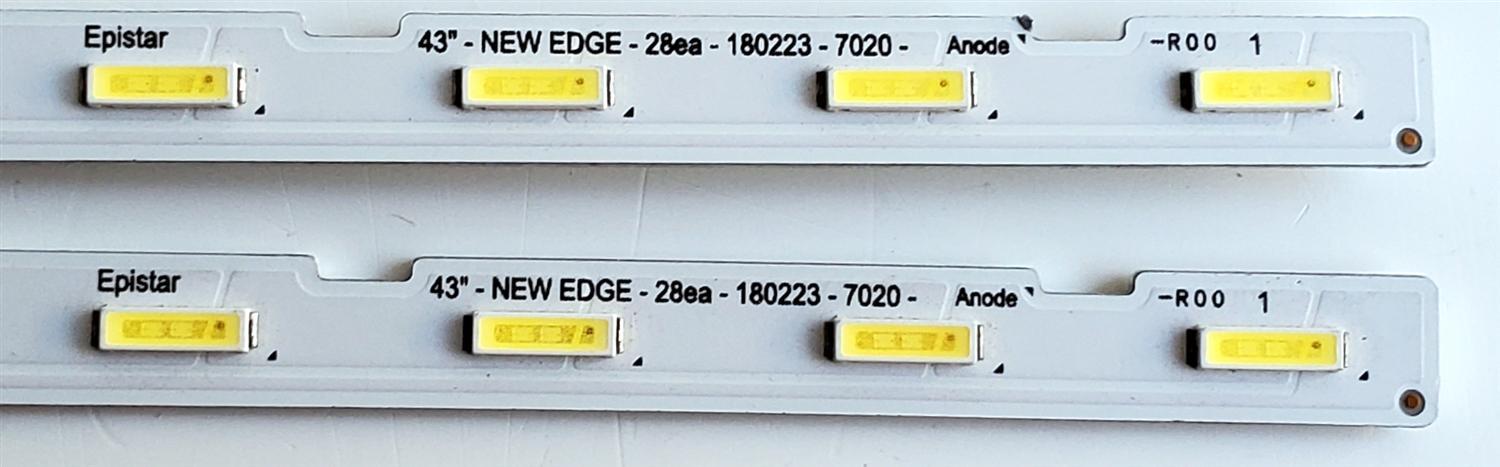 KIT DE LED'S PARA TV SAMSUNG ((2 PIEZAS)) / NUMERO DE PARTE BN96-45954A / BN9645954A / 43''-NEW EDGE-28EA-180223-7020-ANODE / 43''-NEW EDGE-28EA-180223-7020 / E306084 / PANEL'S CY-NN043HGNV1H / CY-NN043HGEVMH / MODELO UN43RU7100 - Imagen 5