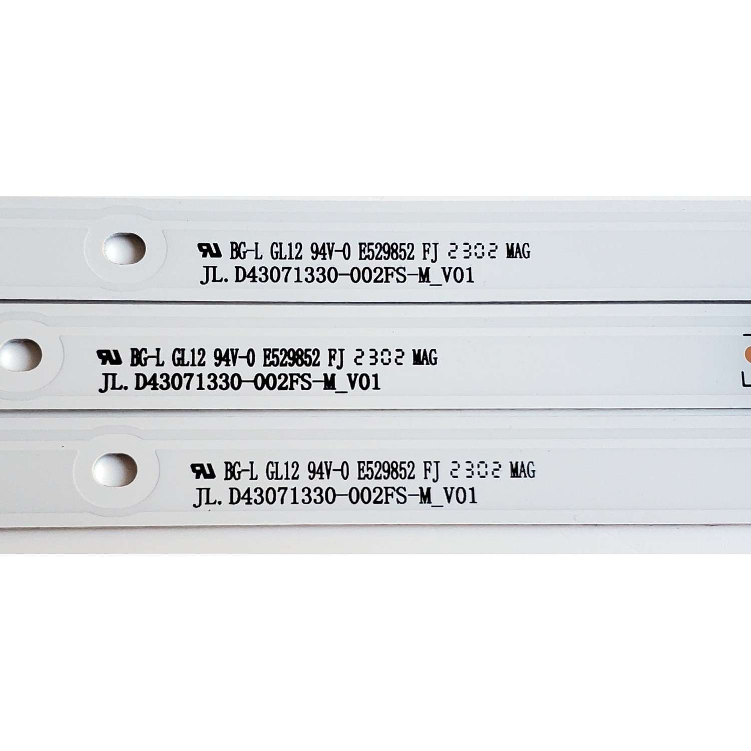 KIT DE LED'S PARA TV WESTINGHOUSE ((3 PIEZAS)) / NUMERO DE PARTE JL.D43071330-002FS-M_V01 / BG-L GL12 94V-0 E529852 FJ / 20AG430 / LB-C430-G5C-U-C-7-12-X9 / PANEL C430Y19-5C / DISPLAY V430DJ1-Q01 REV.D2 / MODELO WR43UX4210 - Imagen 4