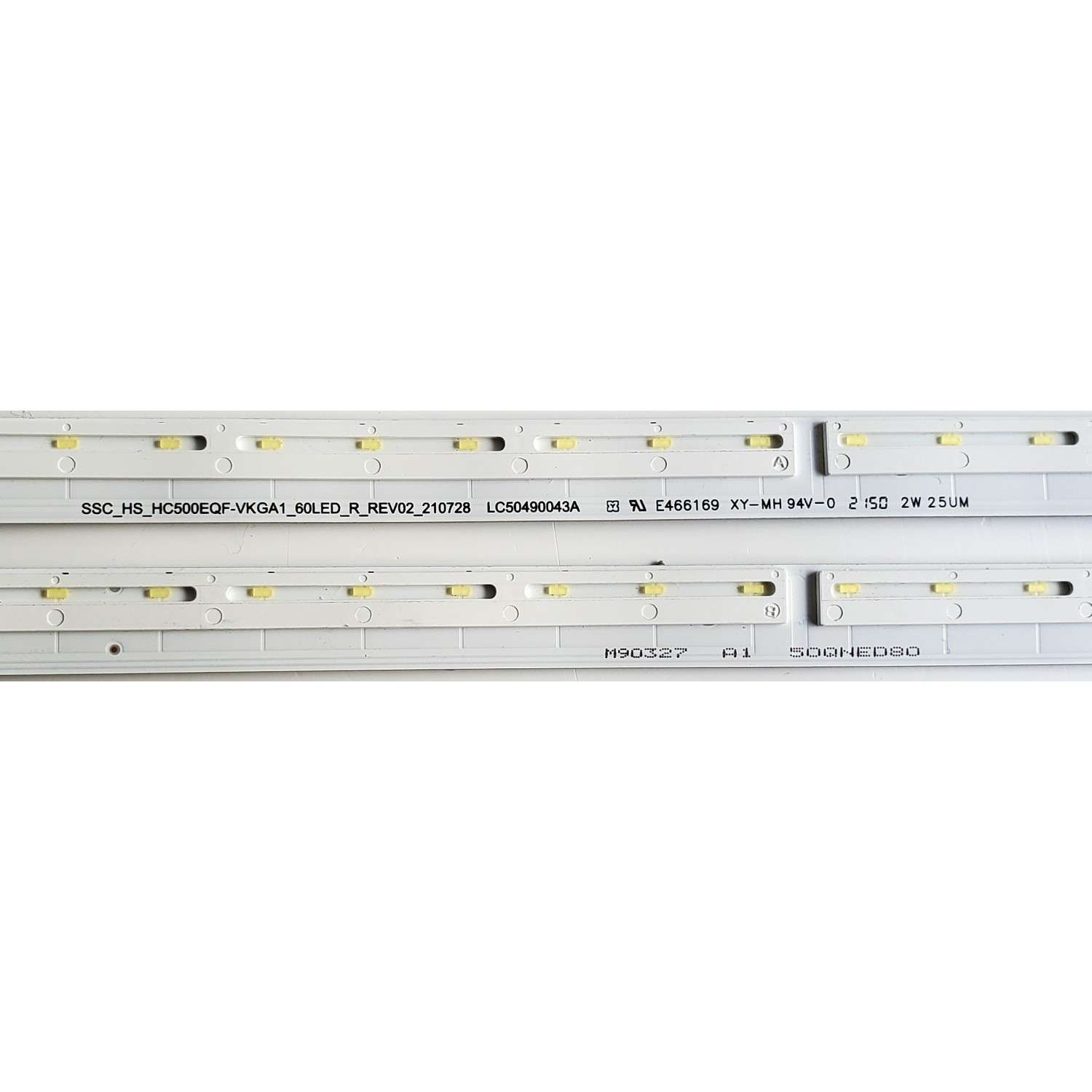 KIT DE LEDS ORIGINAL PARA TV LG 2 PIEZAS / NUMERO DE PARTE LC50490042A / LC50490043A / HC500EQF / SSC_HS_HC500EQF-VKGA1_60LED_L_REV02_210728 / SSC_HS_HC500EQF-VKGA1_60LED_R_REV02_210728 / MODELOS 50QNED80AQA / 50QNED80UQA - Imagen 3