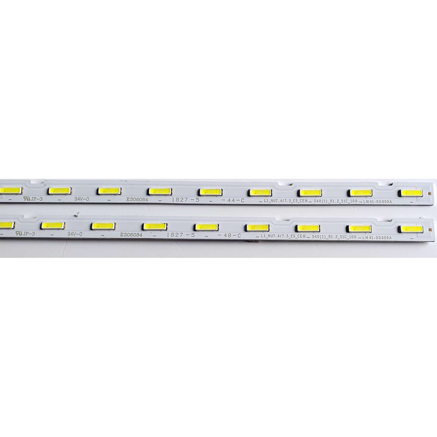 KIT DE LED'S PARA TV SAMSUNG ((2 PIEZAS)) / NUMERO DE PARTE BN96-46033A / LM41-00609A / L1_NU7.4/7.5_E5_CEM_S40(1)_R1.2_S1C_100-LM41-00609A / PANEL`S CY-NR055FGLV1H / CY-NR055FGHV1H / MODELOS UN55NU / UE55NU7 / LH55QBREB / UN55RU / MODELOS EN DESCRIPCION - Imagen 2
