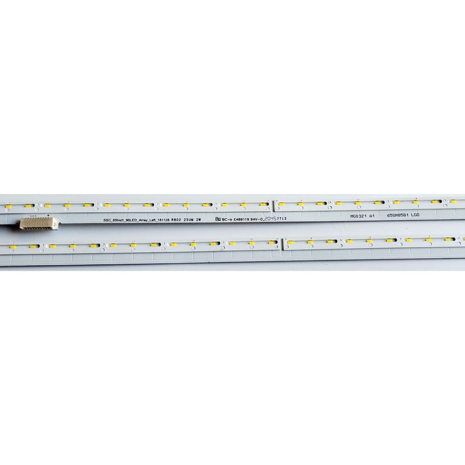 KIT DE LED'S PARA TV LG ((2 PIEZAS)) / NUMERO DE PARTE 65SM8581 / MEK64606501 / E469119 / SSC_65Inch_90LED_Array_Left_181128 / SSC_65Inch_90LED_Array_Right_181128 / PANEL NC650EQG-AAHH1 / MODELOS 65NANO81ANA / 65NAN081ANA / 65SM8100AUA / 65SM8600PUA - Imagen 3