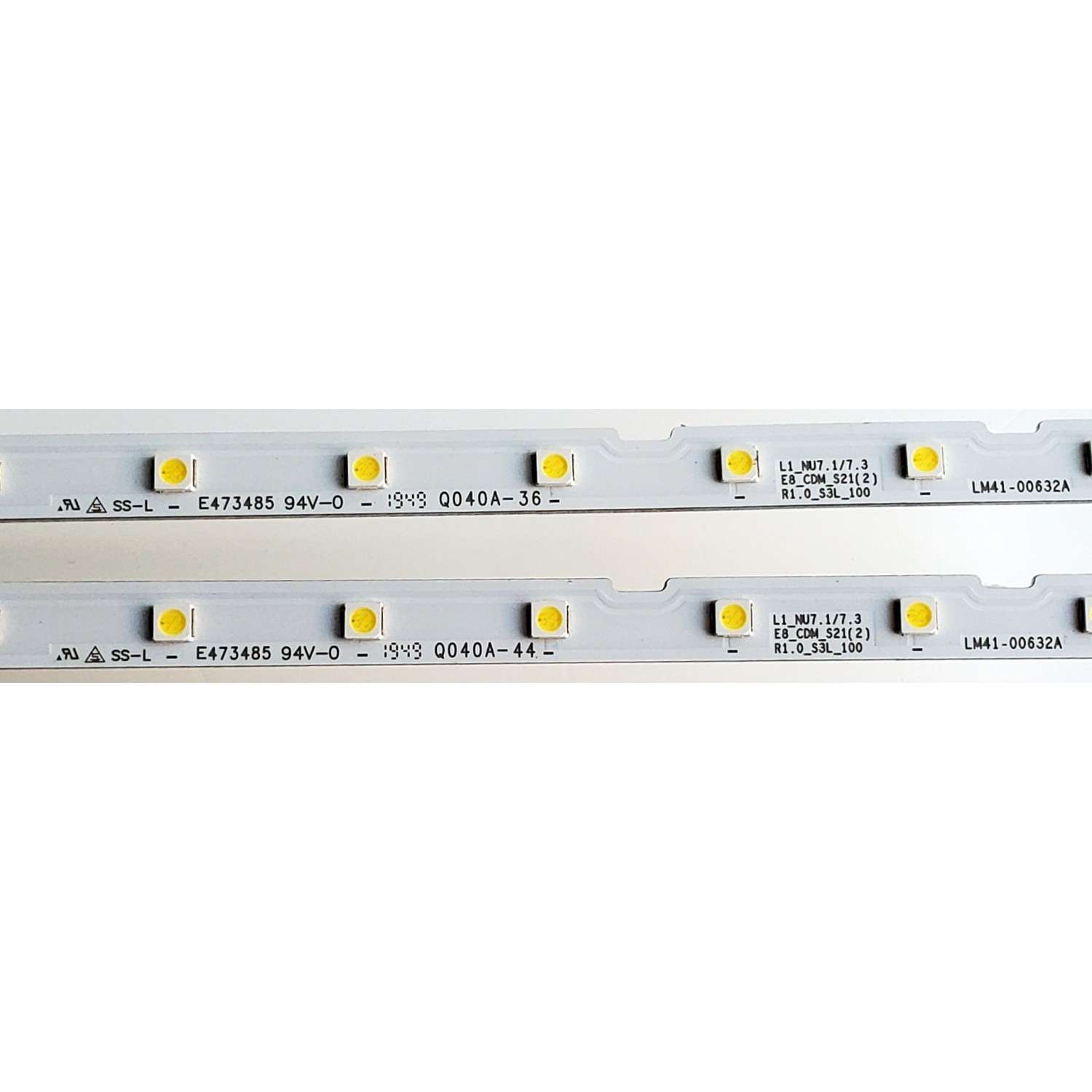 KIT DE LED'S PARA TV SAMSUNG ((2 PIEZAS)) / NUMERO DE PARTE BN96-46866A / LM41-00632A / L1_NU7.1/7.3 E8_CDM_S21(2) R1.0_S3L_100 / PANEL CY-NN058HGPV1H / CY-NN058HGNV2H / MODELO UN58RU7100 / UN58RU7100FXZA / UN58NU6080 / UN58NU6080FXZA - Imagen 4