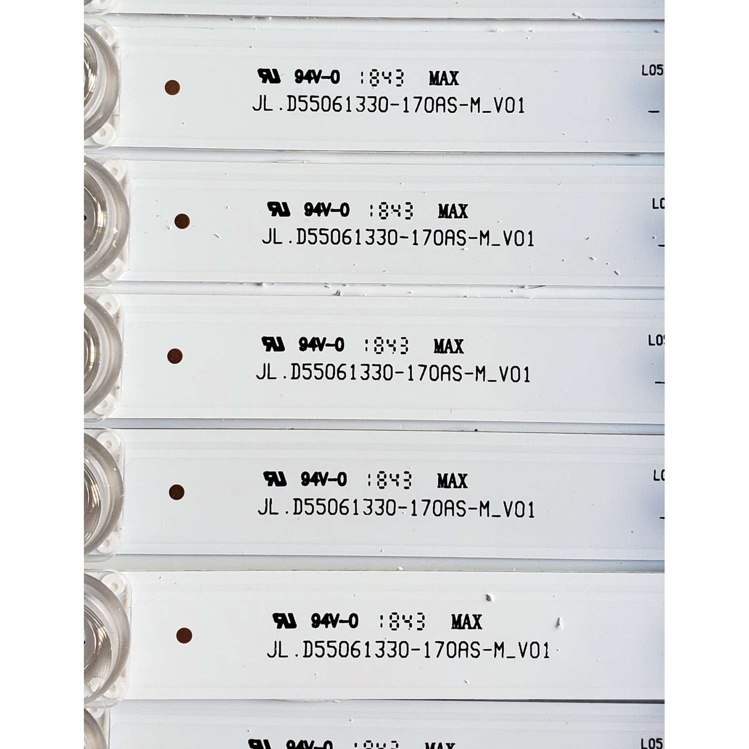 KIT DE LED'S PARA TV POLAROID ((10 PIEZAS)) / NUMERO DE PARTE JL.D55061330-170AS-M_V01 / JL.D55061330-170AS-M V01 / D55061330 / 203-011-0053H / /PANEL LSC550FN11-201 / DISPLAY LSC550FN11-906 / MODELO 55T7U - Imagen 2
