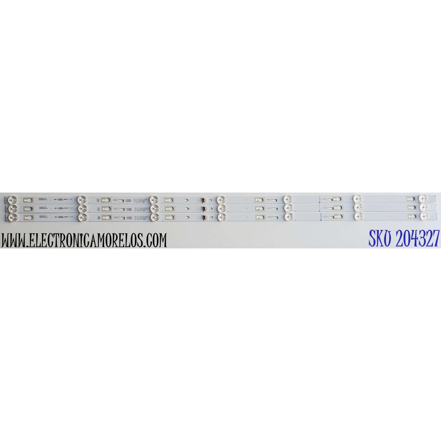 KIT DE LED'S PARA TV EVL ((3 PIEZAS)) / NUMERO DE PARTE 43HR332M07A5 V0 / 43D1200UD / 4C-LB430T-HRAC / LD6RA2R0C / 43D1200UD 7*3 / HBL-L2 / E493461 / PANEL / DISPLAY / MODELO 43EVLS4