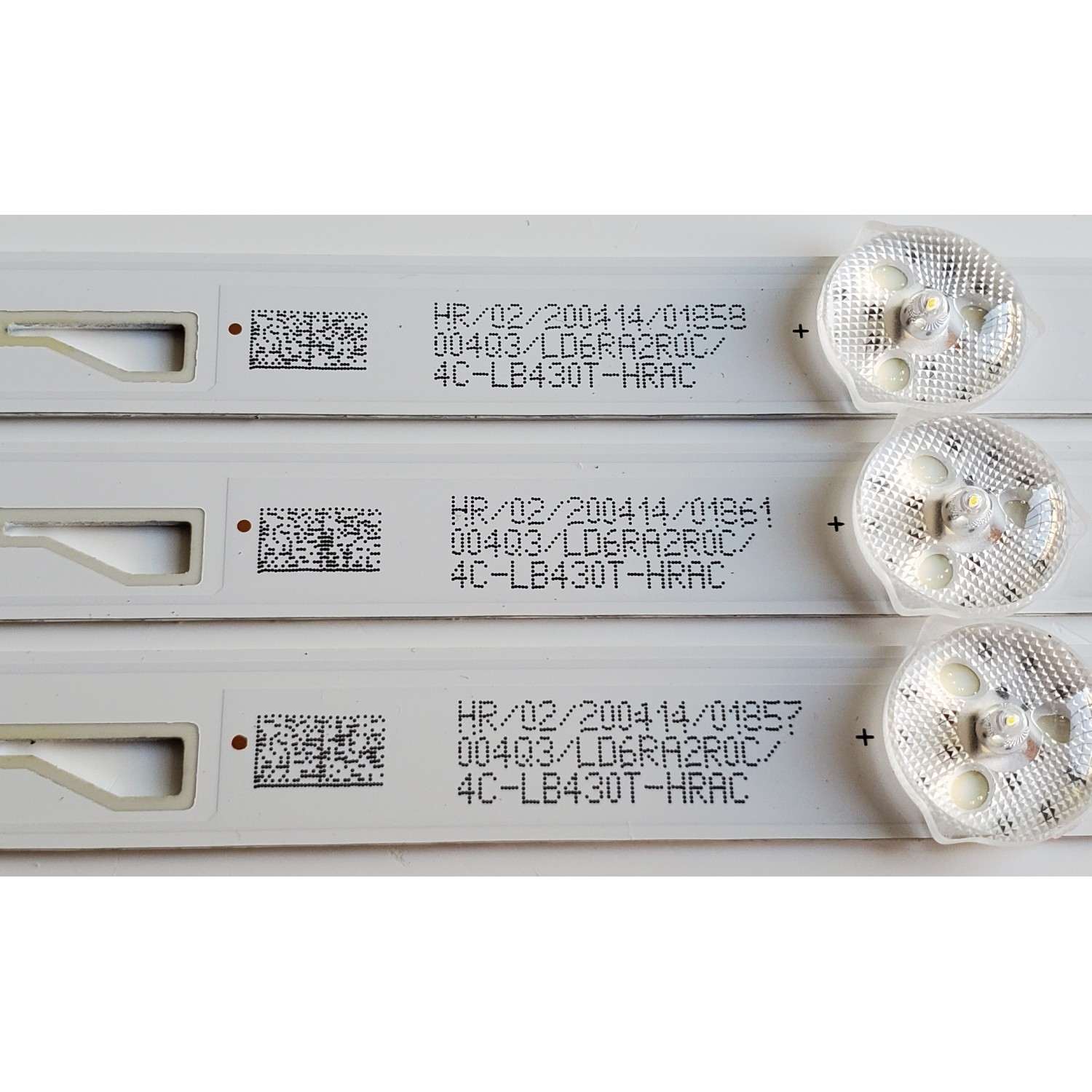 KIT DE LED'S PARA TV EVL ((3 PIEZAS)) / NUMERO DE PARTE 43HR332M07A5 V0 / 43D1200UD / 4C-LB430T-HRAC / LD6RA2R0C / 43D1200UD 7*3 / HBL-L2 / E493461 / PANEL / DISPLAY / MODELO 43EVLS4 - Imagen 3