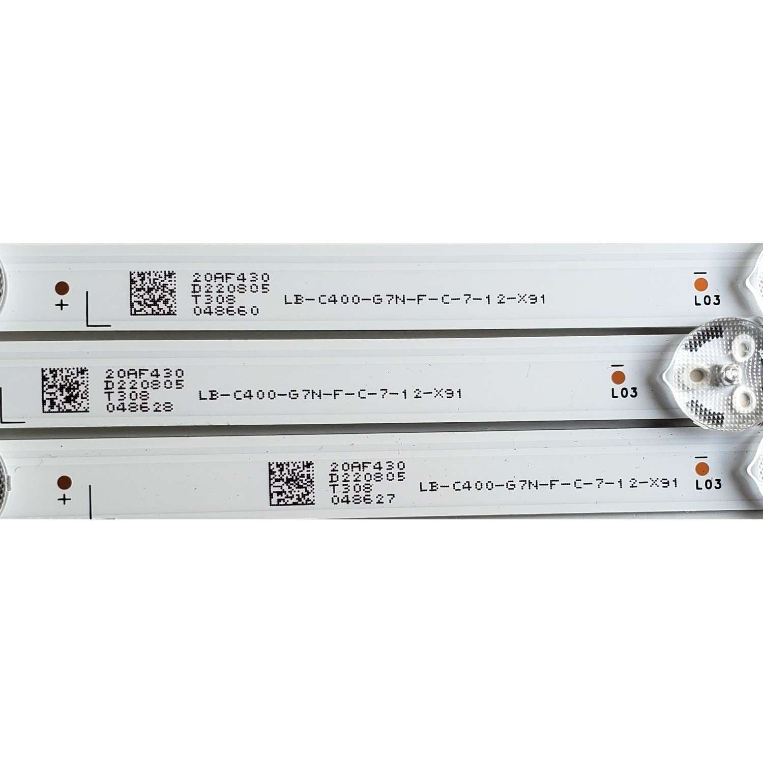 KIT DE LED'S PARA TV PHILIPS ((3 PIEZAS)) / NUMERO DE PARTE JL.D40071330-002GS-M_V01 / LB-C400-G7N-F-C-7-12-X91 / D40071330 / 20AF430 / E519757 / MODELOS PTV40G6 / PTV40G60SNBL / PTV40G65RCH / 40PFL4775/F8 - Imagen 3
