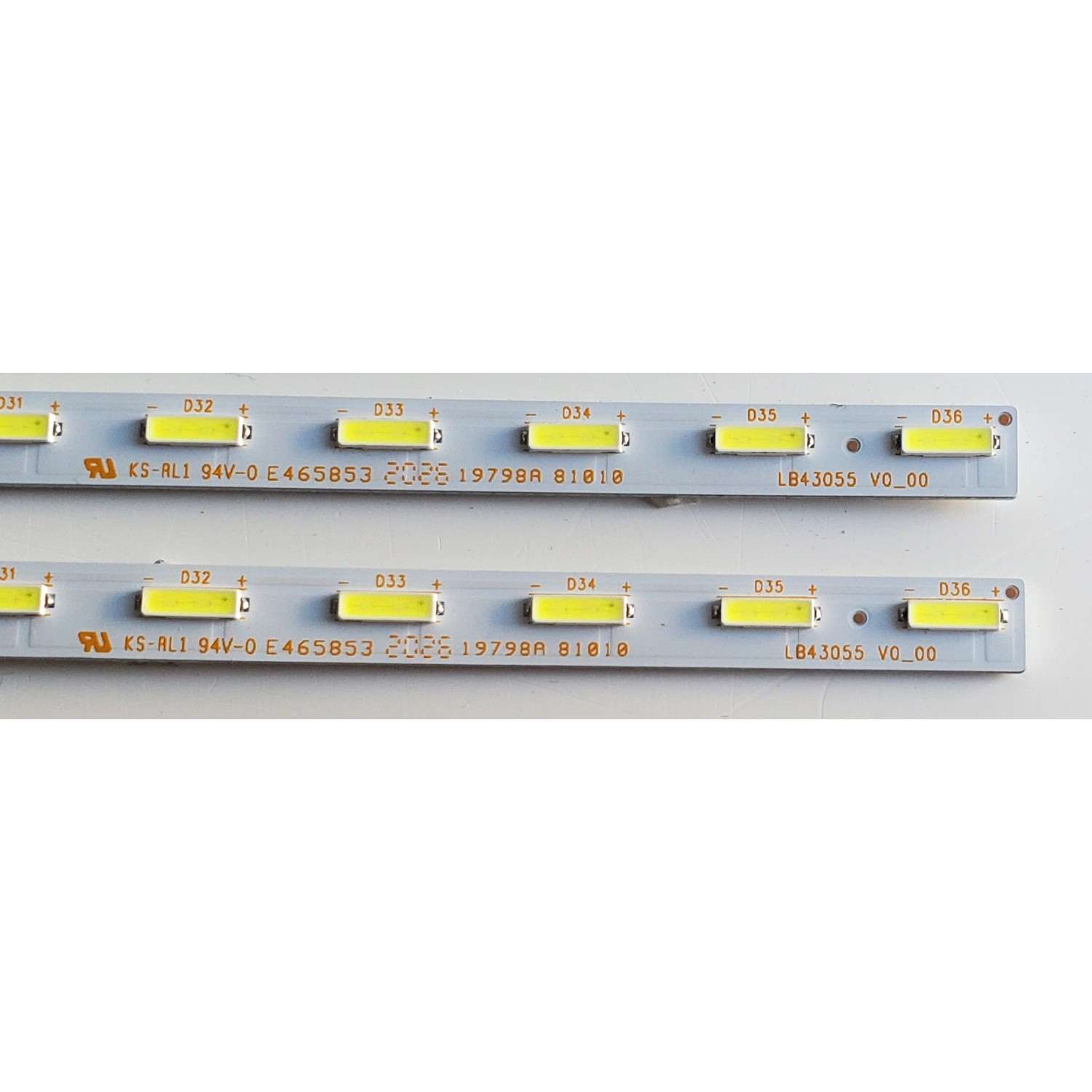 KIT DE LED'S PARA TV SONY ((2 PIEZAS)) / NUMERO DE PARTE LB43055 / LB43055 V0_00 / 19798A / E465853 / PANEL YS9F043HNO01 / MODELOS XBR-43X800H / XBR43X800H - Imagen 4