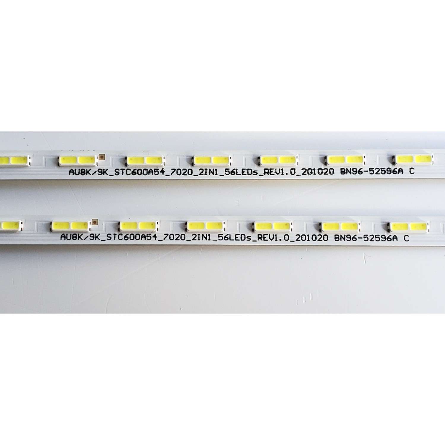 KIT DE LED'S PARA TV SAMSUNG ((2 PIEZAS)) / NUMERO DE PARTE BN96-52596A / STC600A54 / AU8K/9K_STC600A54_7020_2IN1_56LEDS_REV1.0_201020 / PC66256A / PANEL CY-SA060HGSV1H / MODELOS UN60AU8000 / UE60AU8000 - Imagen 2