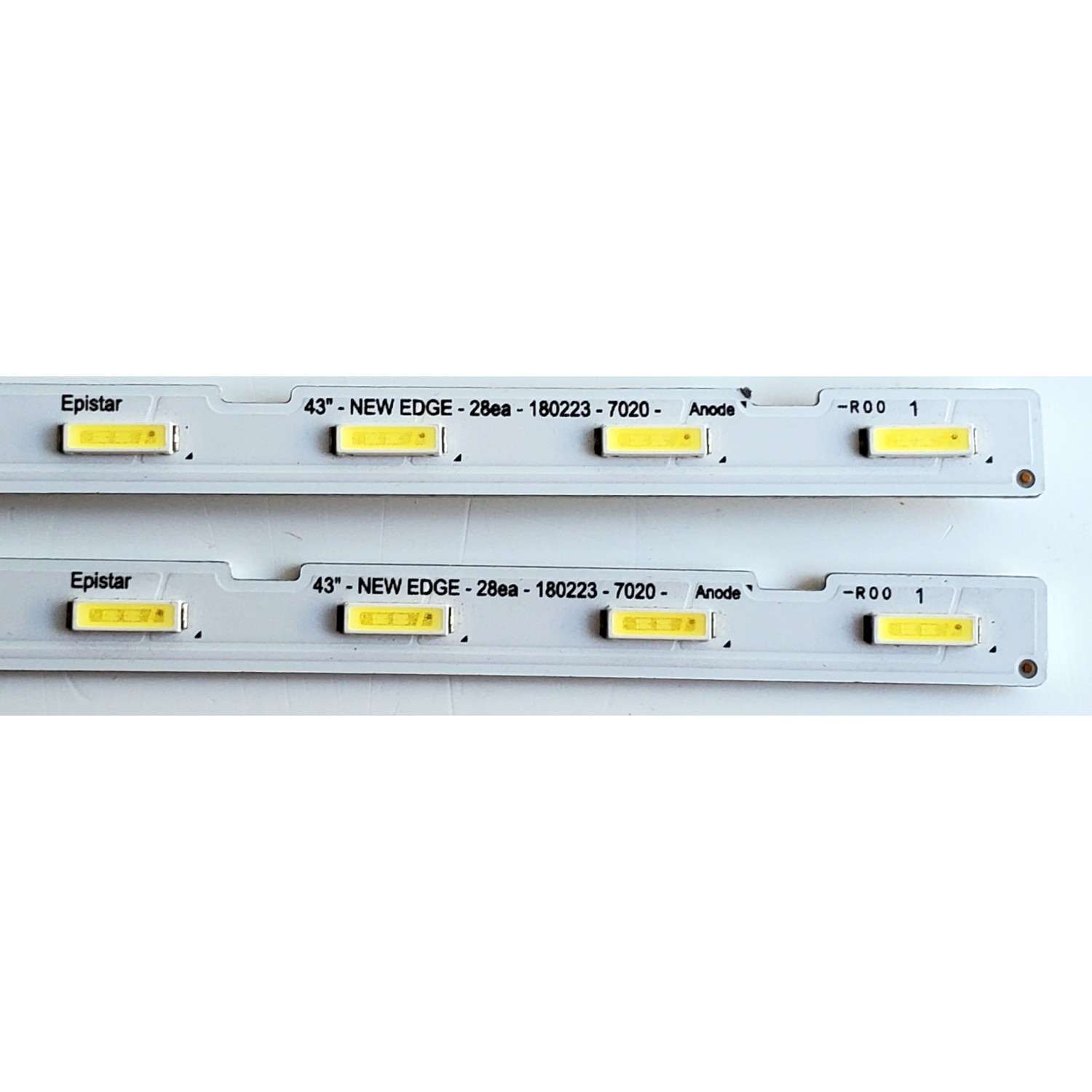 KIT DE LED'S PARA TV SAMSUNG ((2 PIEZAS)) / NUMERO DE PARTE BN96-45954A / BN9645954A / 43''-NEW EDGE-28EA-180223-7020-ANODE / 43''-NEW EDGE-28EA-180223-7020 / E306084 / PANEL'S CY-NN043HGNV1H / CY-NN043HGEVMH / MODELO UN43RU7100 - Imagen 5