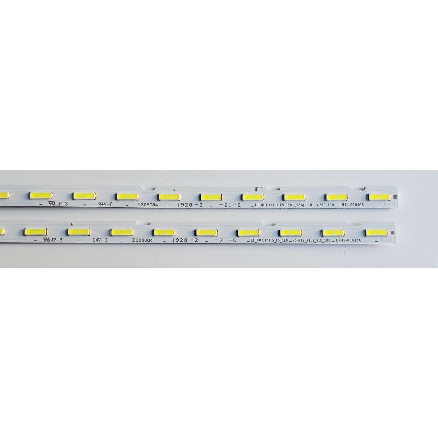 KIT DE LED'S PARA TV SAMSUNG ((2 PIEZAS)) NUMERO DE PARTE BN96-46032A / LM41-00610A / BN9646032A / L1_NU7.4/7.5_F5_CEM_S54(1)_R1.3_S1C_100_LM41-00610A / PANEL CY-NN065H / MODELOS UN65NU / UE65NU / UE65RU / UA65RU / UN65RU / MAS MODELOS EN DESCRIPCIÓN - Imagen 2