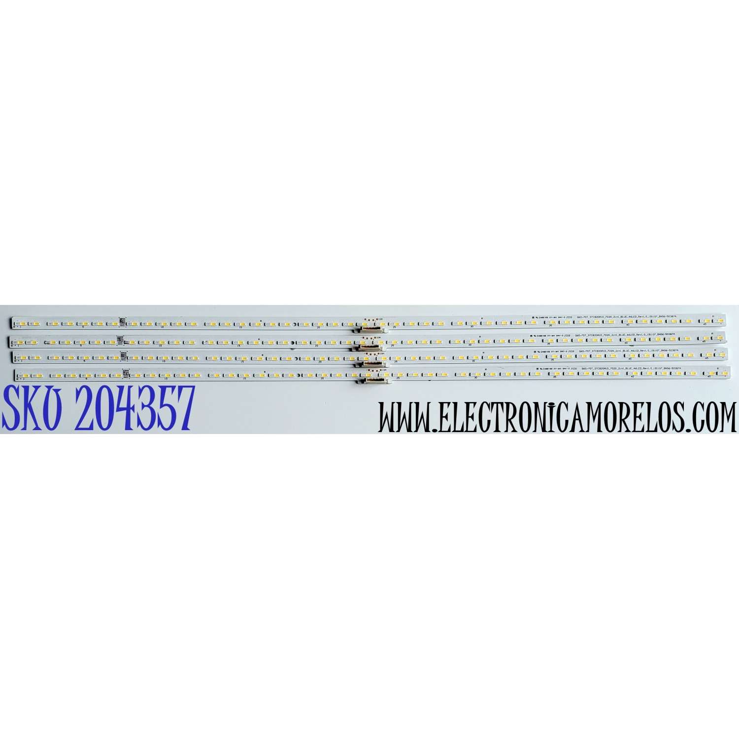 KIT DE LED'S PARA TV SAMSUNG QLED ((4 PIEZAS)) / NUMERO DE PARTE BN96-50387A / STC820A10 / Q60/70T_STC820A10_7020_2iN1_BLUE_46LED_REV2.0_200302 / Q60/70T_STC820A10_7020_21N1 / Q60/70T_STC820A10_7020_2iN1_BLUE_46LED_REV1.0_191107 / MODELOS QN82Q7 / QN82Q6