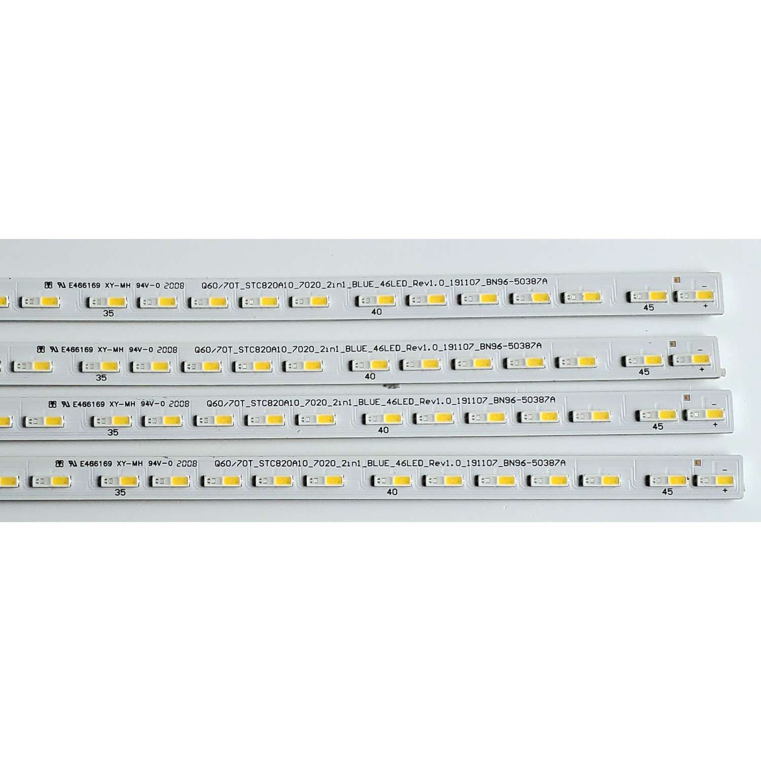 KIT DE LED'S PARA TV SAMSUNG QLED ((4 PIEZAS)) / NUMERO DE PARTE BN96-50387A / STC820A10 / Q60/70T_STC820A10_7020_2iN1_BLUE_46LED_REV2.0_200302 / Q60/70T_STC820A10_7020_21N1 / Q60/70T_STC820A10_7020_2iN1_BLUE_46LED_REV1.0_191107 / MODELOS QN82Q7 / QN82Q6 - Imagen 3