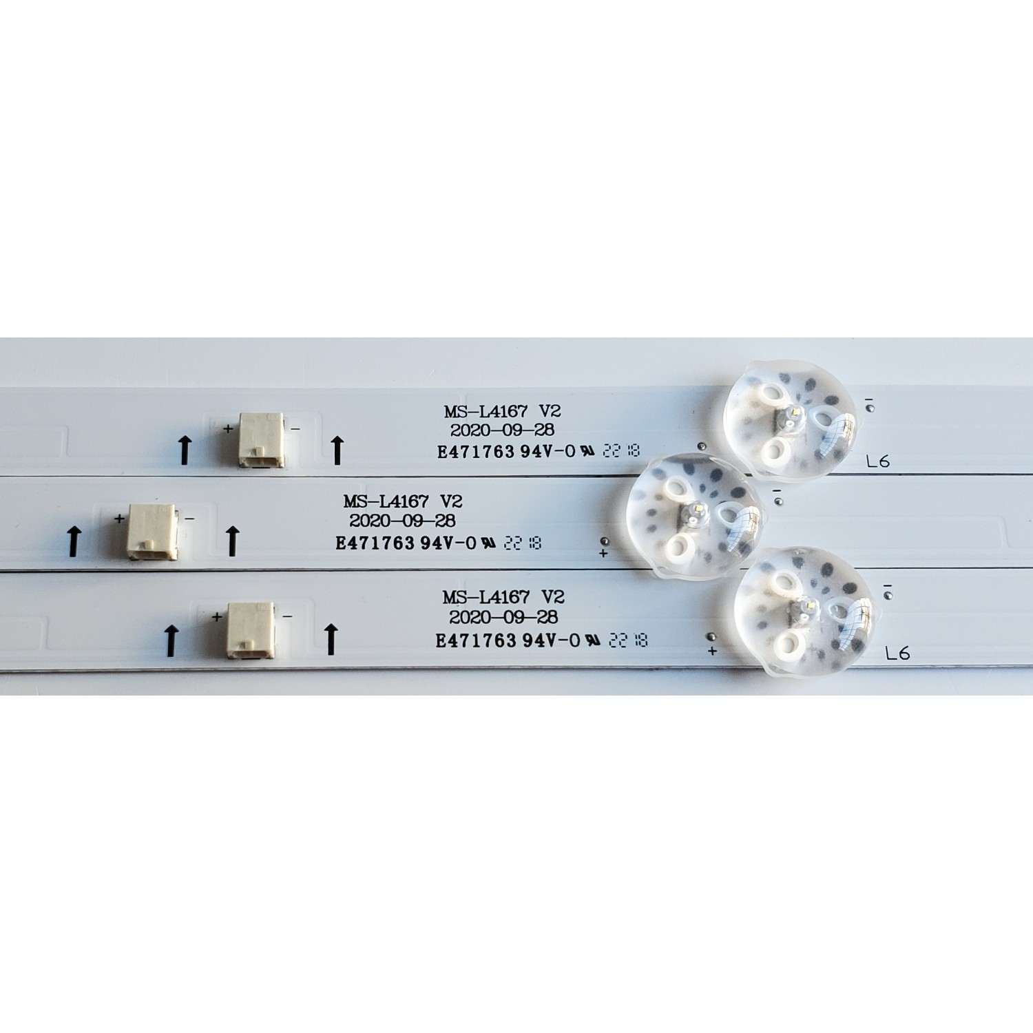 KIT DE LED'S PARA TV WESTINGHOUSE ((3 PIEZAS)) / NUMERO DE PARTE MS-L4167 V2 / LB-C430-G7N-F-K-7-12-X1 / E471763 94V-0 / PANEL C430Y19-5C / DISPLAY PT430CT02-4 VER1.1 / MODELO WR43FX2212 - Imagen 4