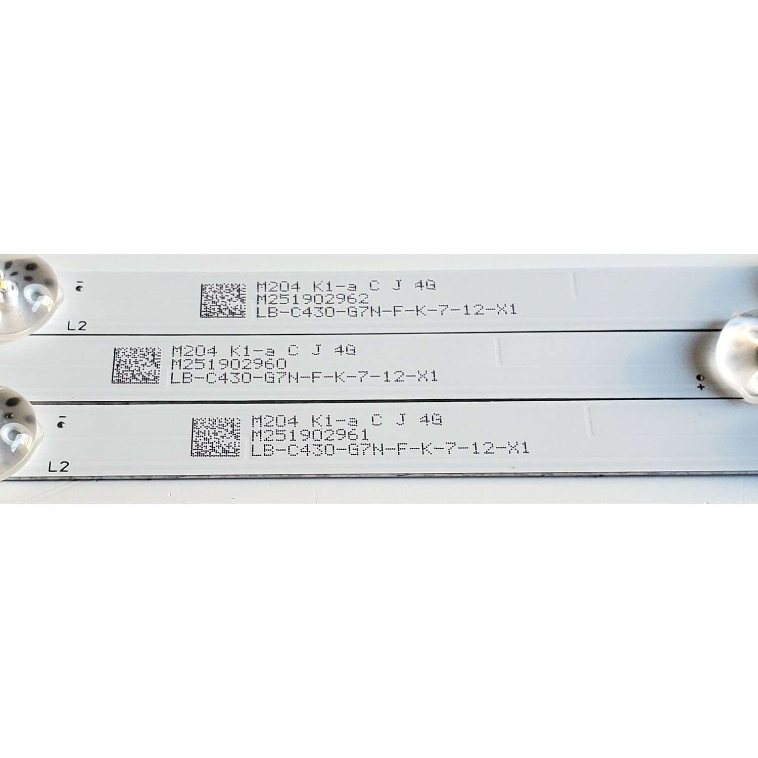 KIT DE LED'S PARA TV WESTINGHOUSE ((3 PIEZAS)) / NUMERO DE PARTE MS-L4167 V2 / LB-C430-G7N-F-K-7-12-X1 / E471763 94V-0 / PANEL C430Y19-5C / DISPLAY PT430CT02-4 VER1.1 / MODELO WR43FX2212 - Imagen 3