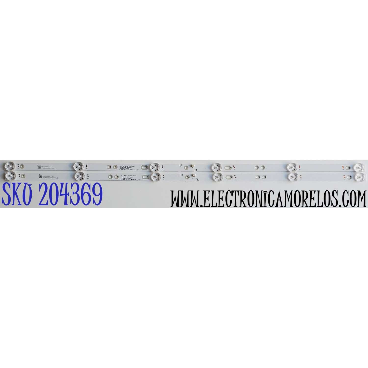 KIT DE LED'S PARA TV JVC ((2 PIEZAS)) / NUMERO DE PARTE 261501015700 / 230101020080 / 06-2-32F1D-2X6-EMC-598X12 / E503117 / 06-2-32F1D-2X6-EMC-598X12-2W-0D35-V1.3-220211 / PANEL HK315LEDM-JH4ZH / DISPLAY PT320AT02-2 VER.2.0 / MODELOS SI32R / WR32HX2210