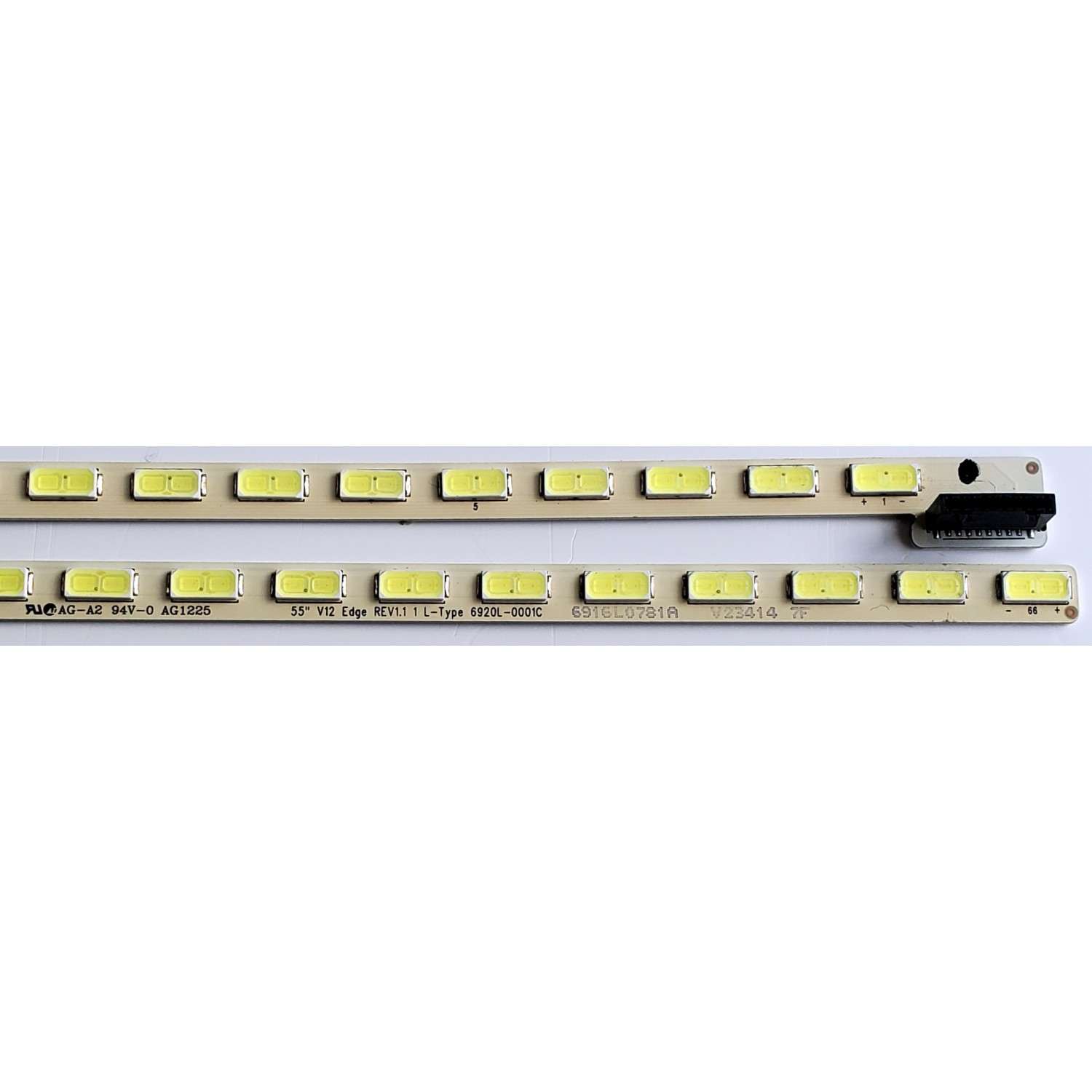KIT DE LEDS ORIGINAL PARA TV VIZIO 2 PIEZAS / NUMERO DE PARTE 6916L-0781A / 6916L-0782A / 6916L0782A / 6916L0781A / 55" V12 EDGE REV1.1 1 L-TYPE 6920L-0001C / 55" V12 EDGE REV1.1 1 R-TYPE 6920L-0001C / PANEL LC550EUN (SE)(F1) / MODELO M3D550KDE  - Imagen 3