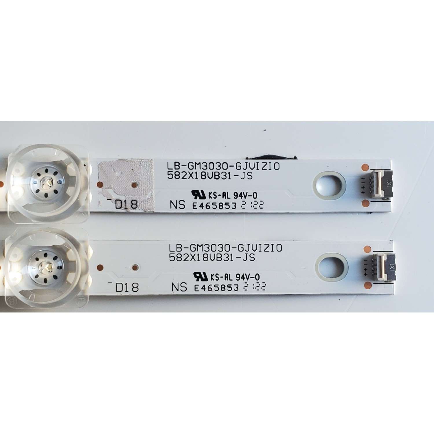 KIT DE LEDS PARA TV VIZIO ORIGINAL 2 PIEZAS / NUMERO DE PARTE 210BZ18D0B334BR02X / 58VB31 / LB-GM3030-GJVIZIO582X18VB31-JS / LB-GM3030-GJVIZI0582X18VB31-JS / PANEL TPT580WR-PV5D.K / DISPLAY CC580PV5D VER.02 / CV580U1-T01 REV:01 / MODELO V585-J01 - Imagen 2